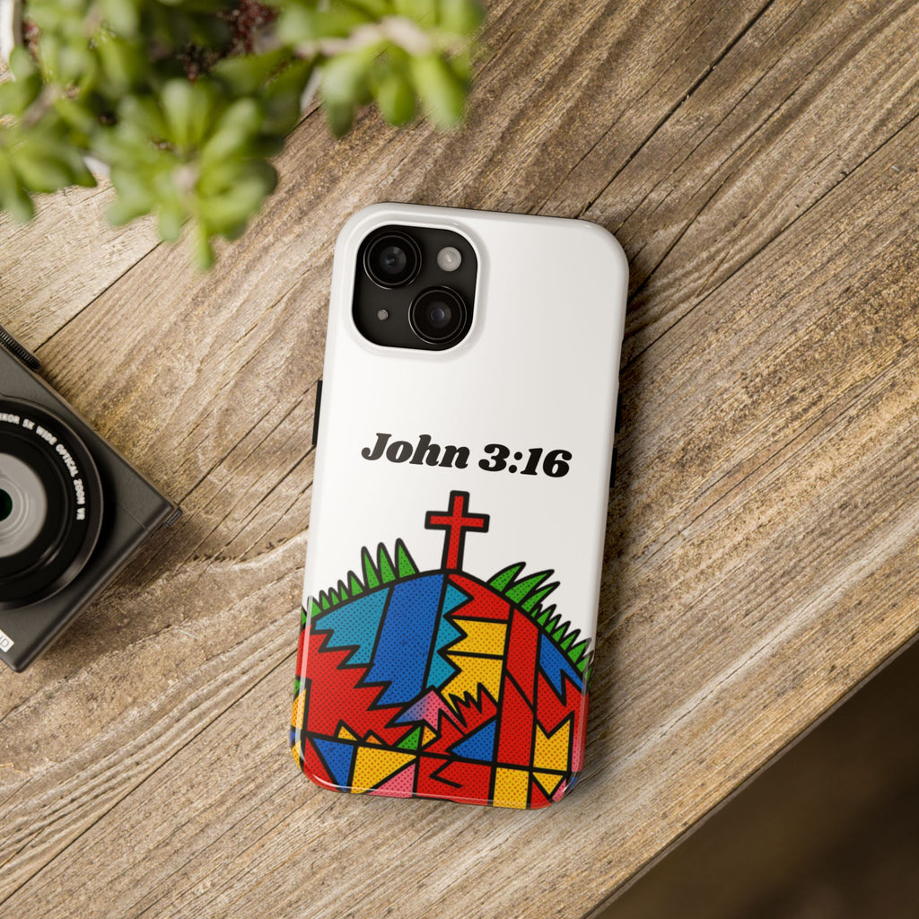 John 3:16 Christian Phone Case — Tough Religious Bible Verse Design