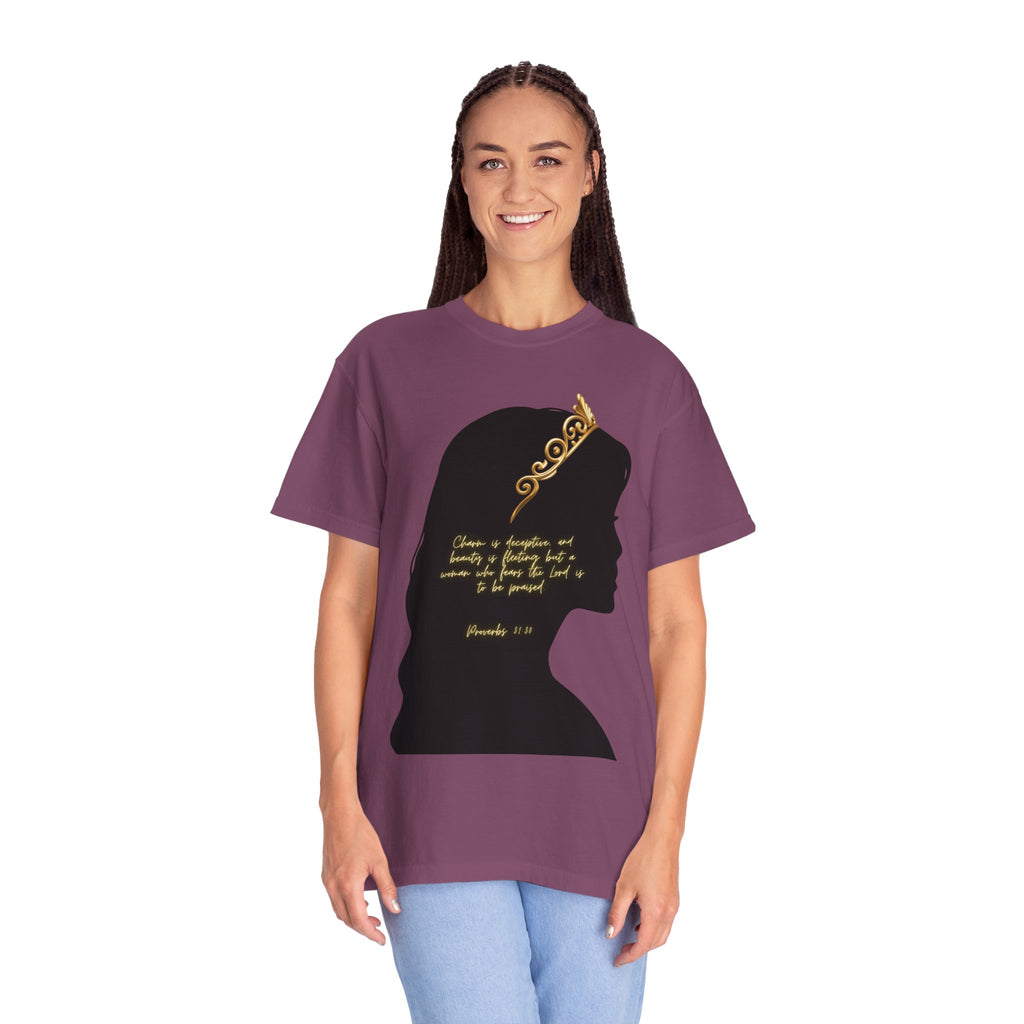 Proverbs 31:30 Gold Crown - T-Shirt