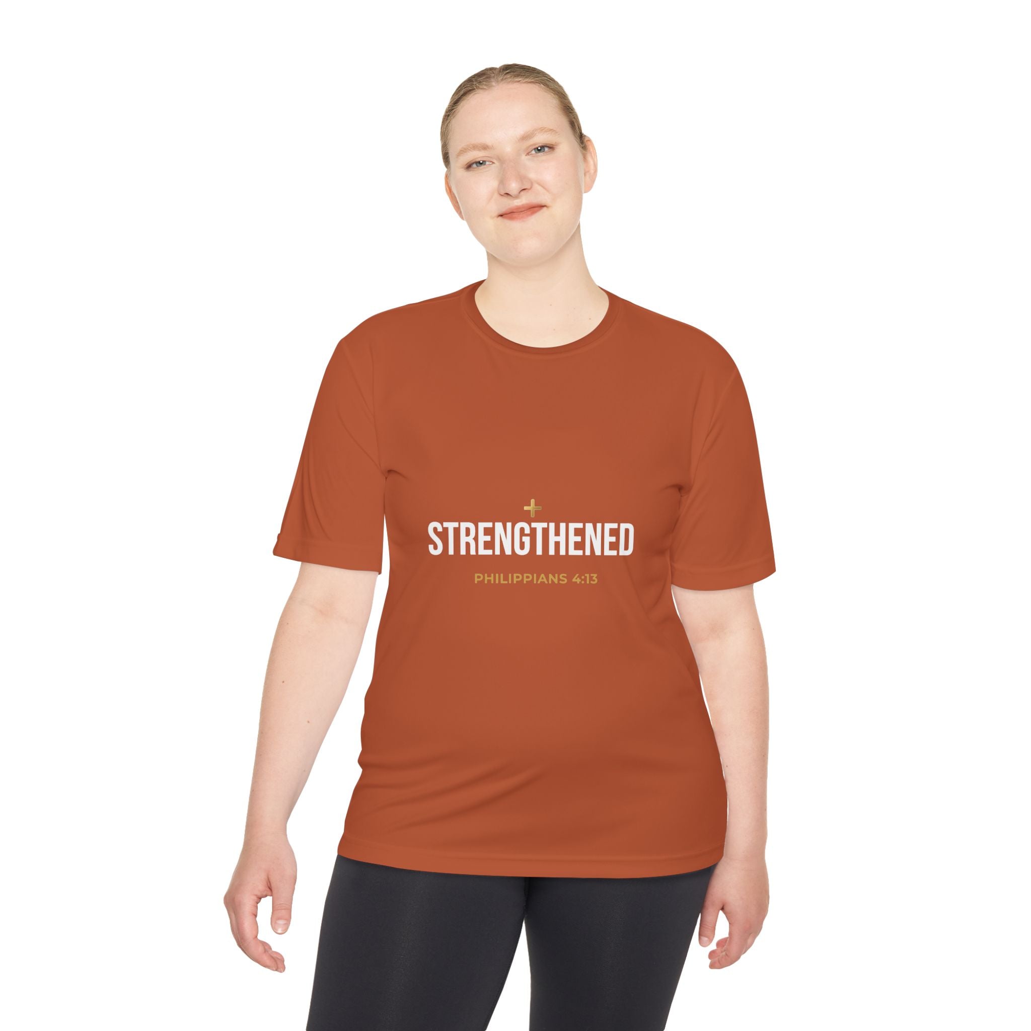 Philippians 4:13: 'Strengthen' Moisture-Wicking Tee