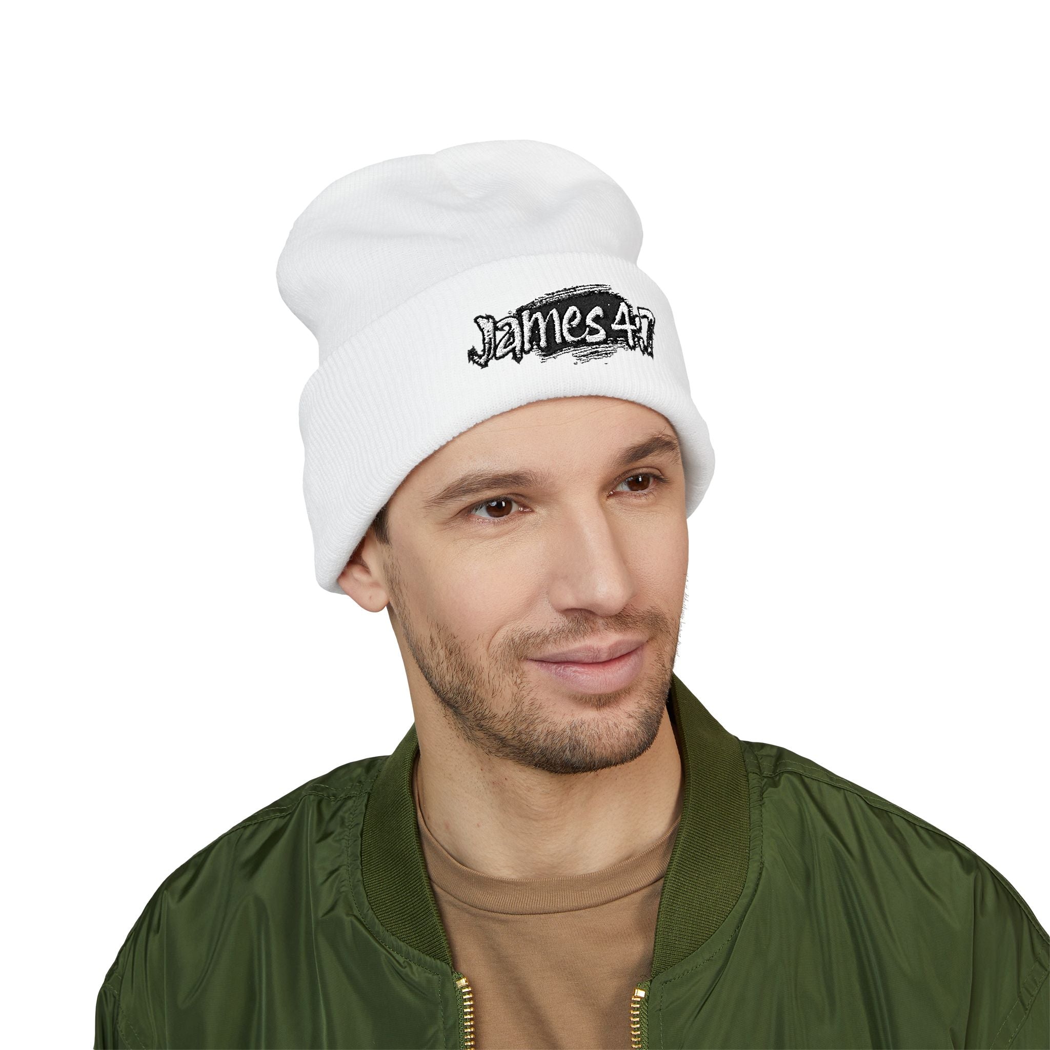 James 4:7 Embroidered Cuffed Beanie