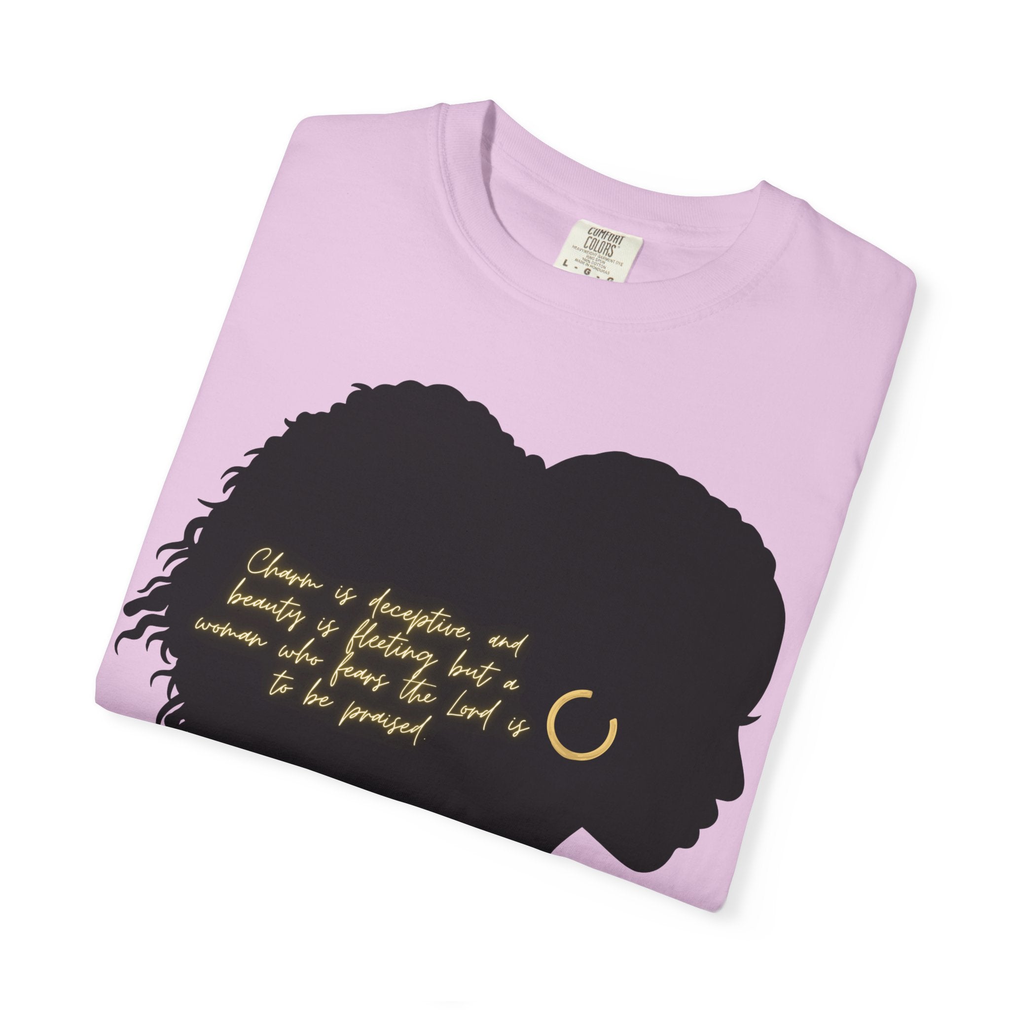 Proverbs 31:30 Gold Earring - T-Shirt