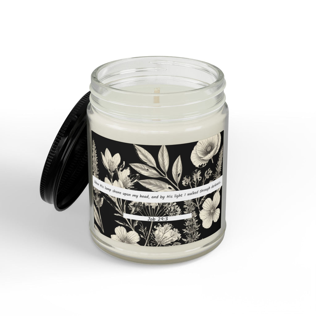 Job 29:3: B&W Botanical Design — Soy Candle (4oz & 9oz)