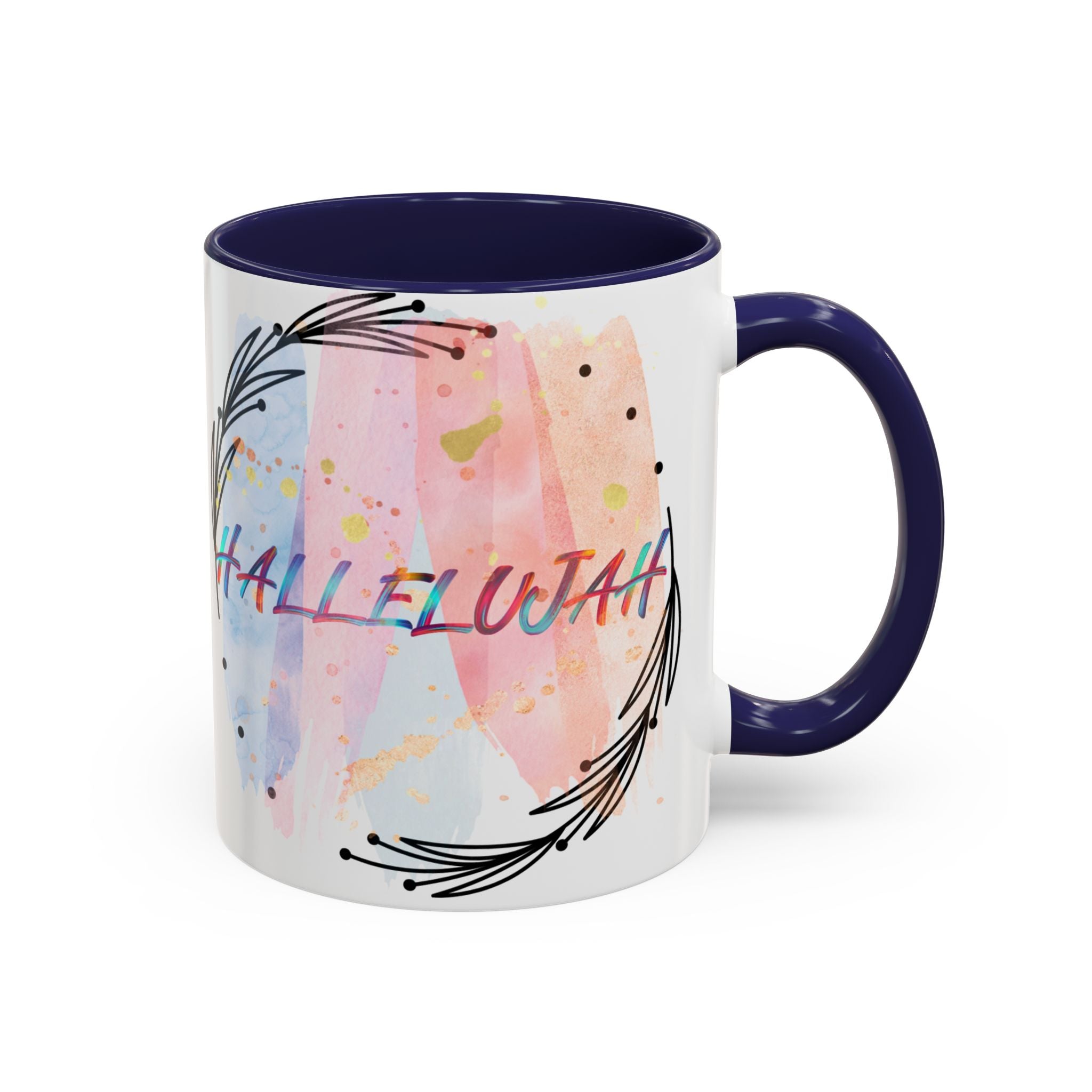 'Hallelujah'  —  Watercolor Accent Coffee Mug (11/15oz)