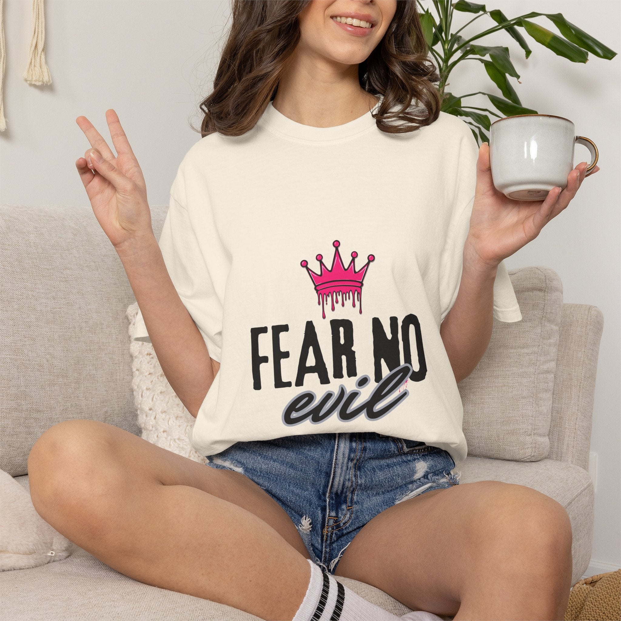 'Fear No Evil' Crown Pink