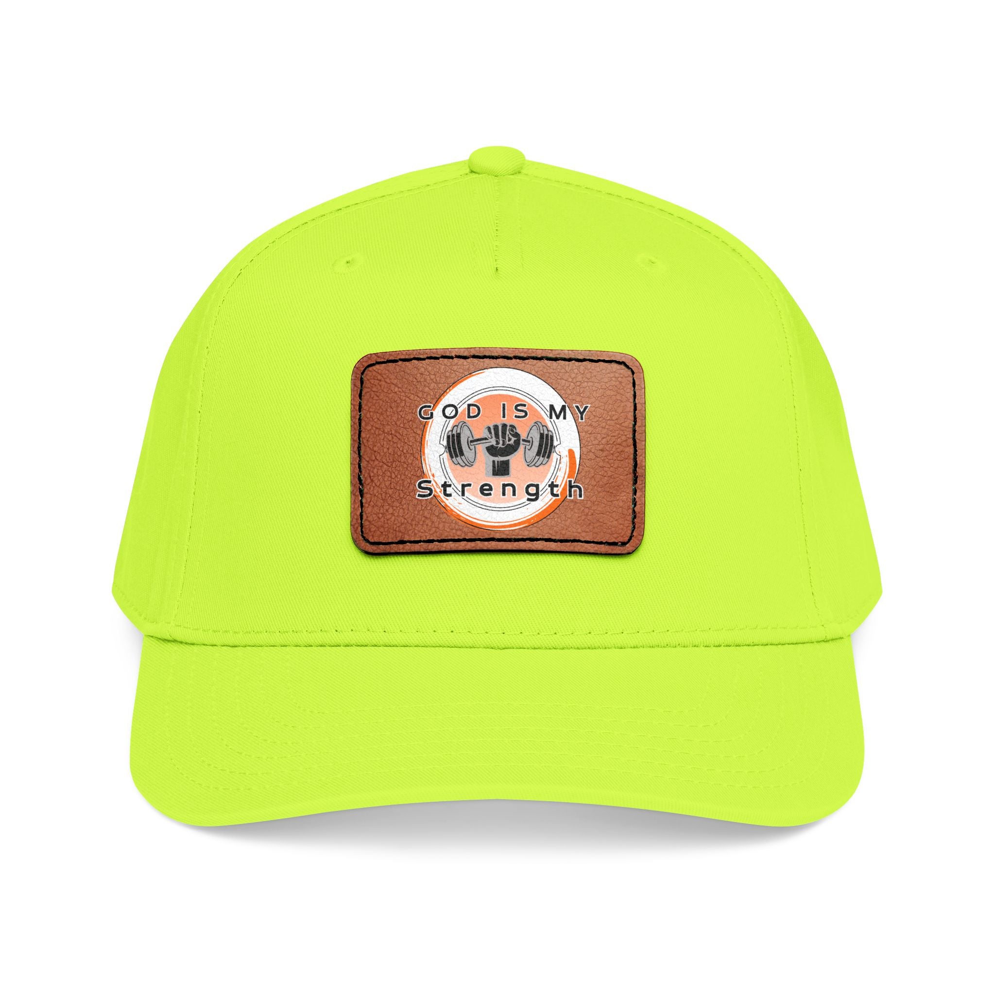 "God Is My Strength" Leather Patch Baseball Cap