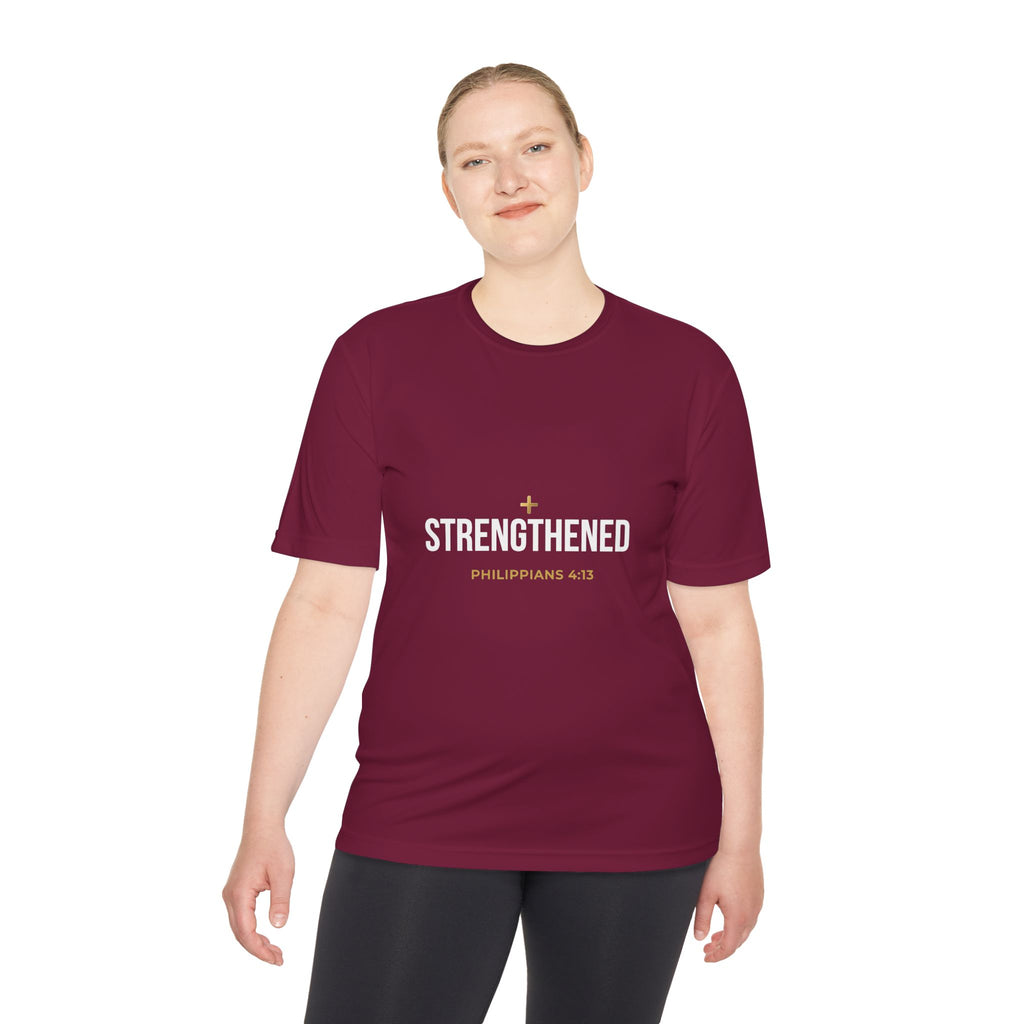 Philippians 4:13: 'Strengthen' Moisture-Wicking Tee