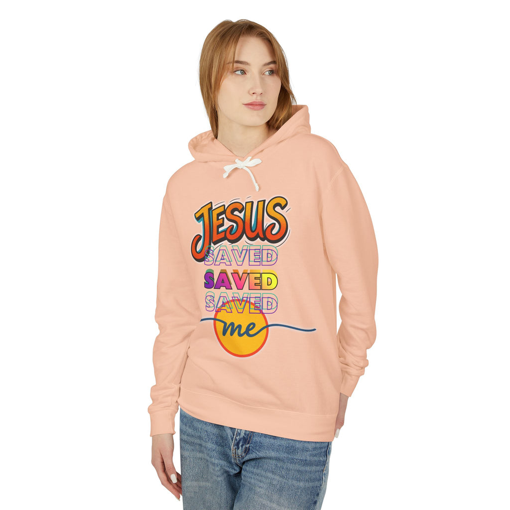 "Jesus Saved Me" Lightweight Hooded Sweatshirt