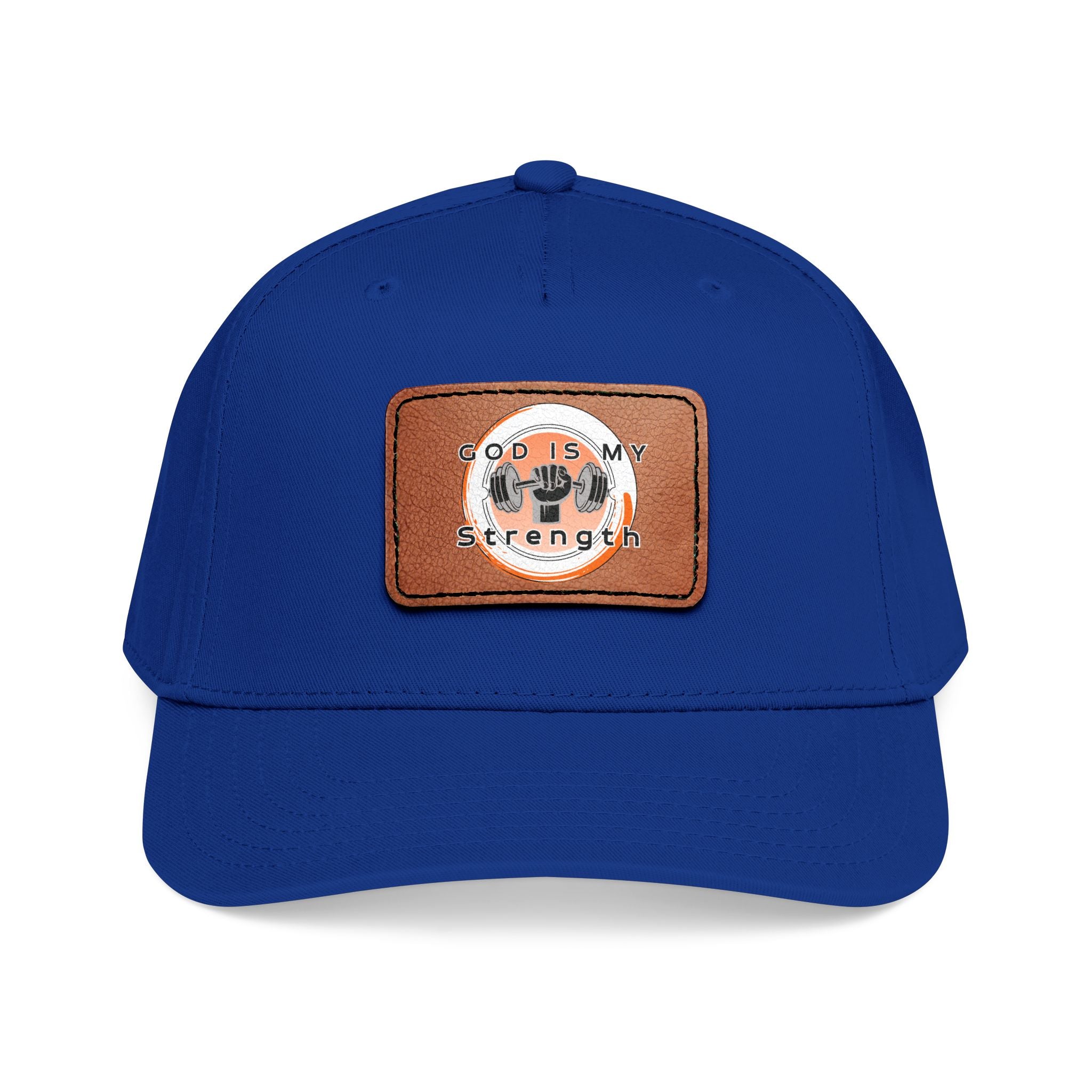 "God Is My Strength" Leather Patch Baseball Cap