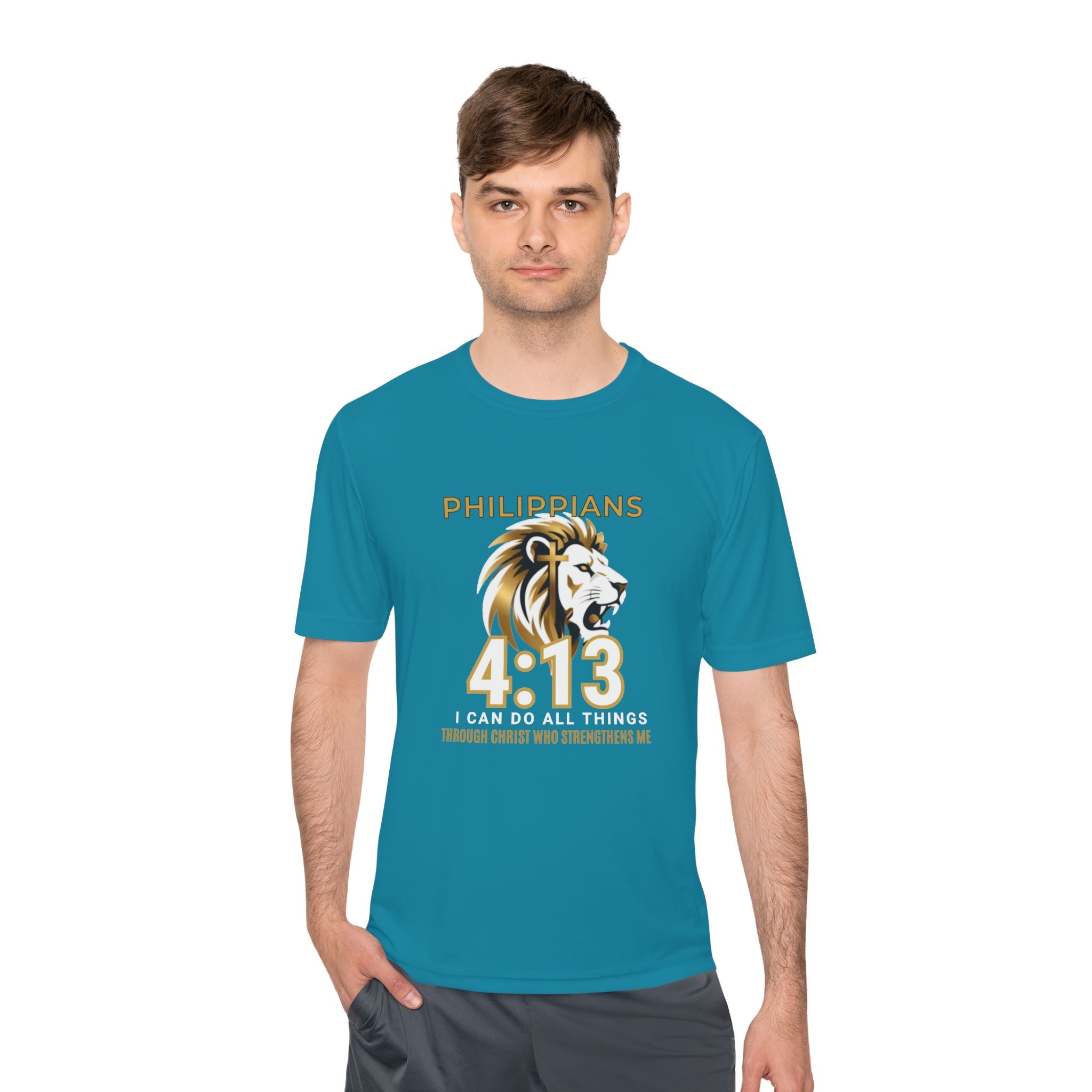 Philippians 4:13: "I Can Do All Things" — Moisture Wicking T-Shirt