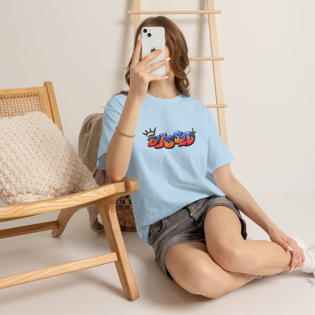 'Blessed' Crown Graffiti Tee