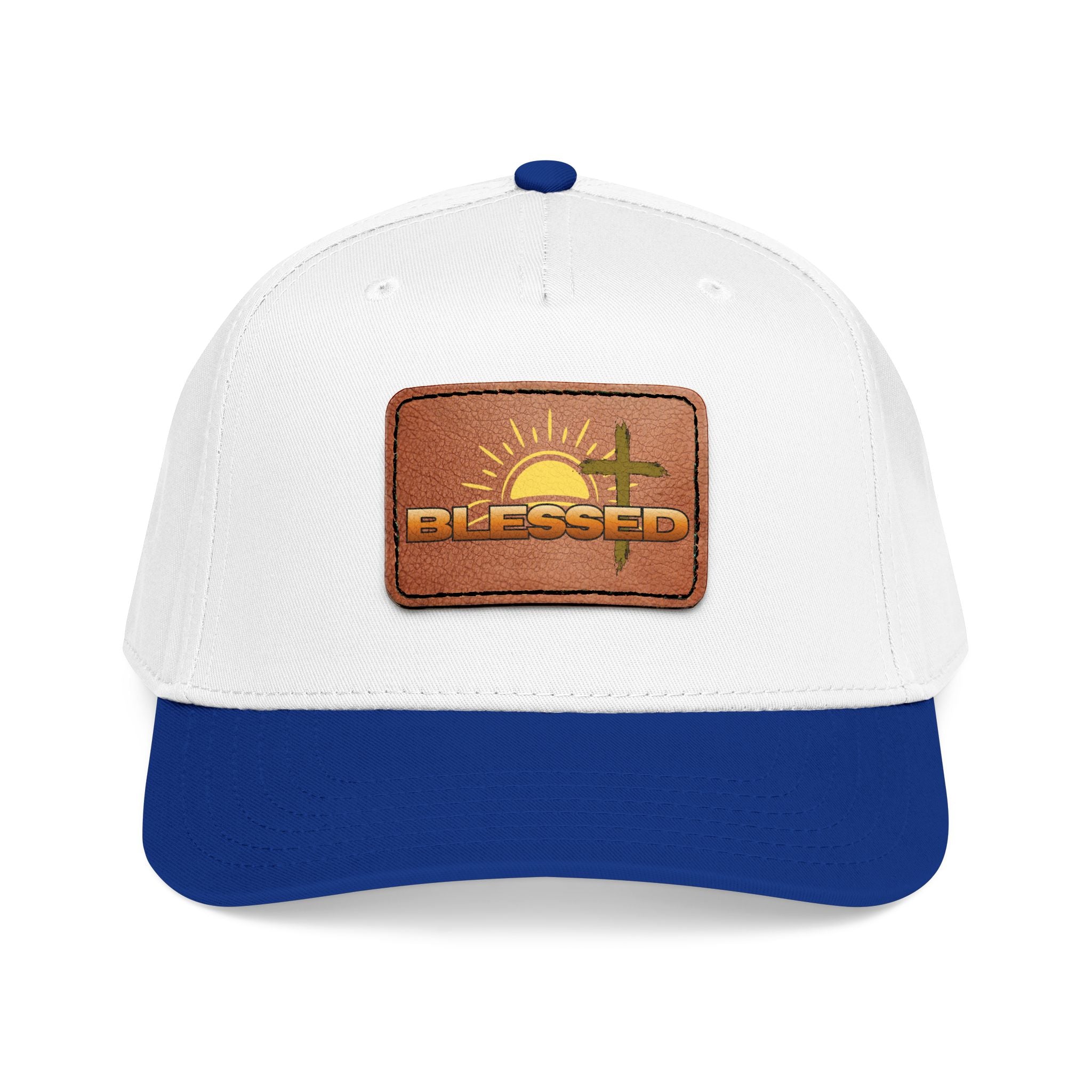 'Blessed' Sunrise Leather Patch Baseball Cap — Sunrise Cross Christian Hat