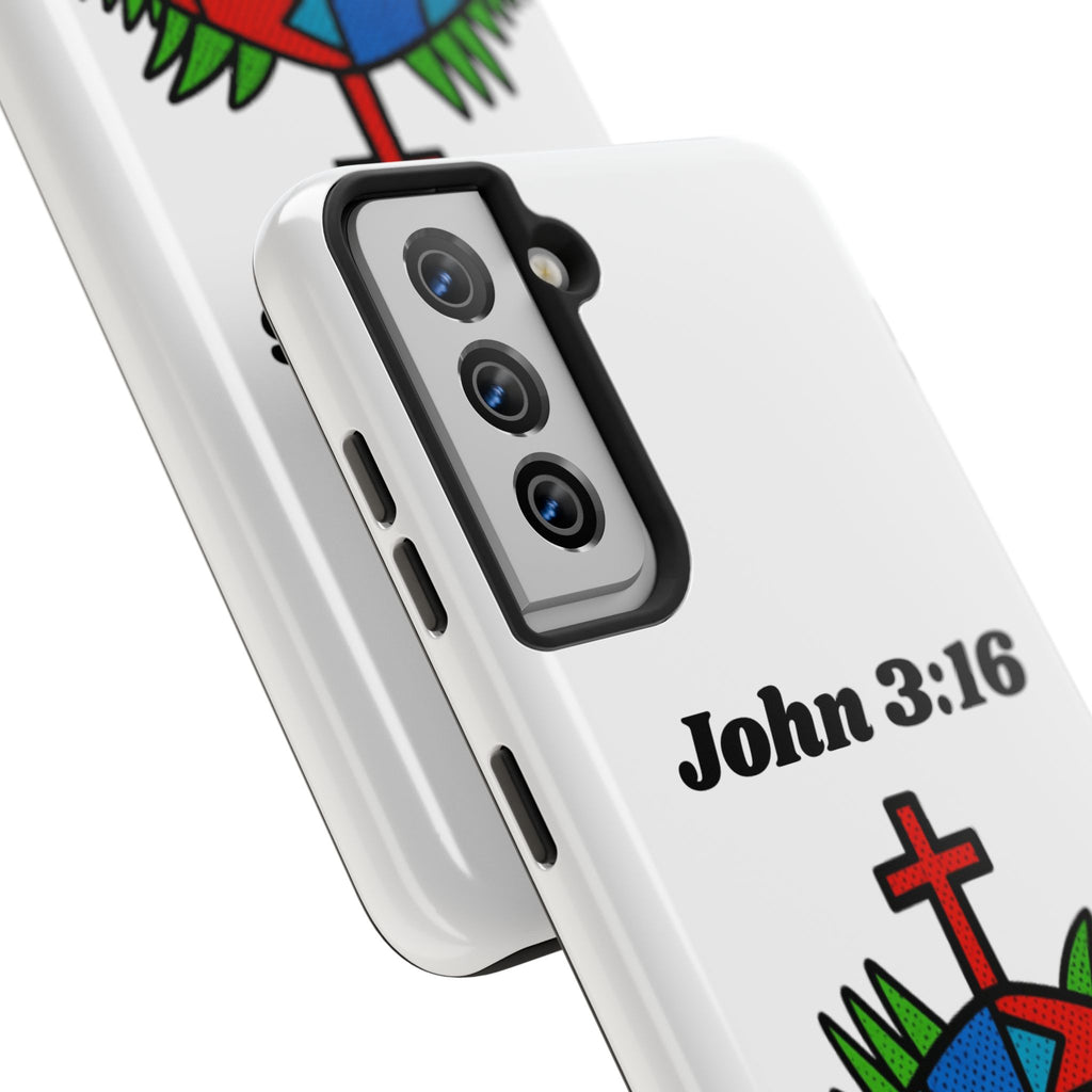 John 3:16 Christian Phone Case — Tough Religious Bible Verse Design