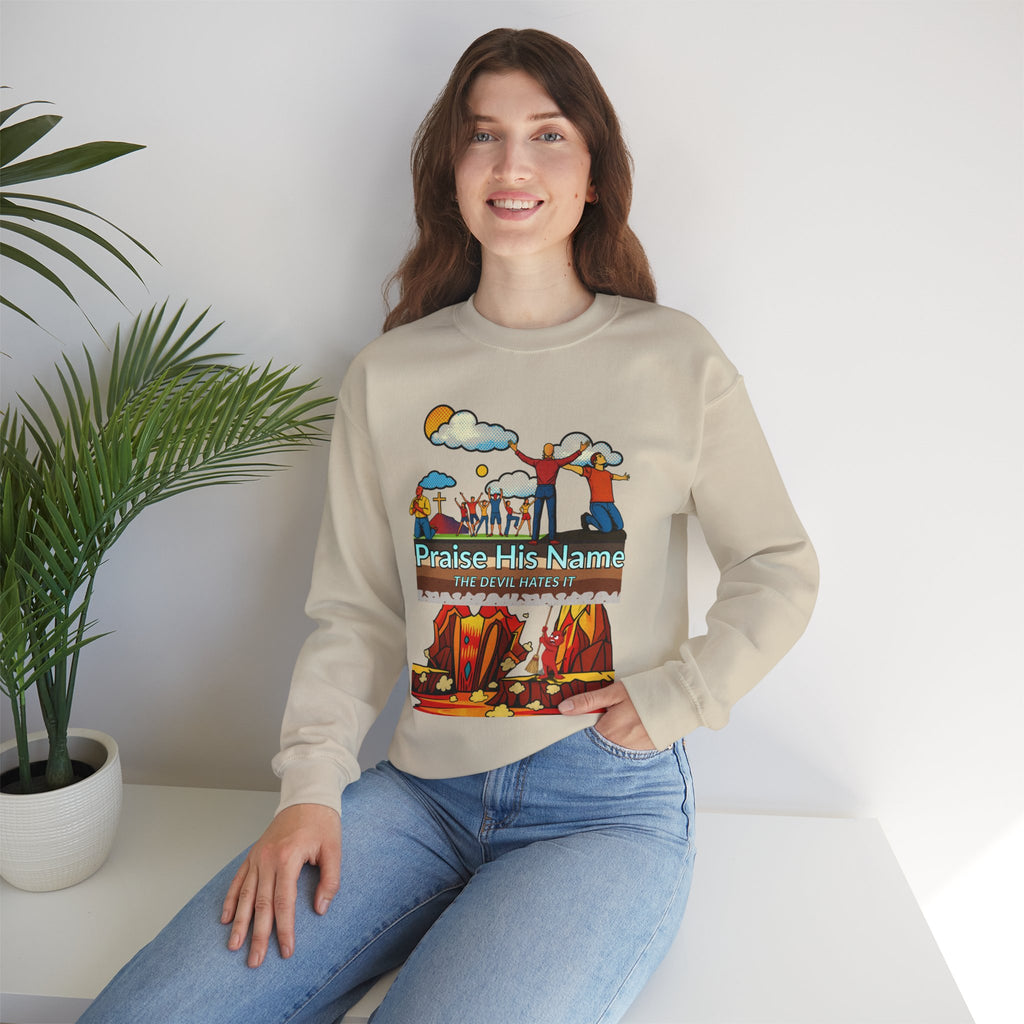 'Praise His Name' — Crewneck Sweatshirt