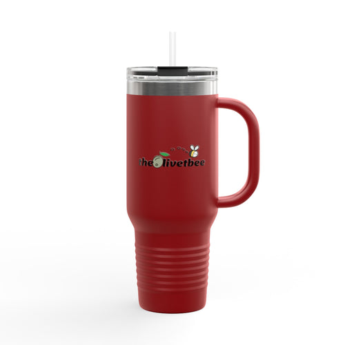 40oz Insulated Travel Mug — "theOlivetbee" Stainless Tumbler with Straw