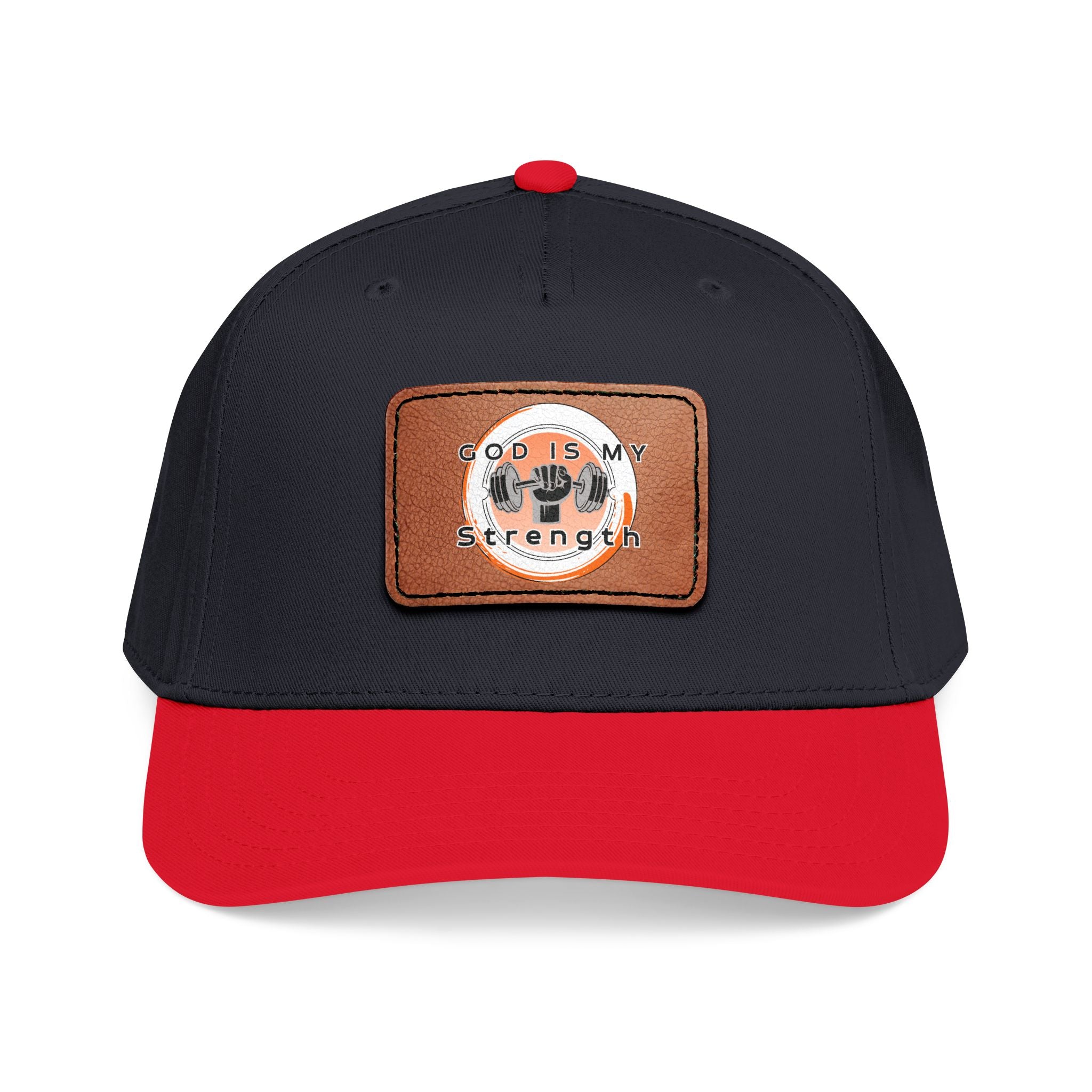 "God Is My Strength" Leather Patch Baseball Cap