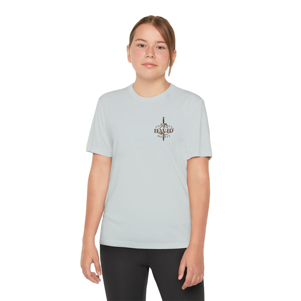 1 Timothy 4:12: 'Small But Mighty' Stones Youth Competitor Tee