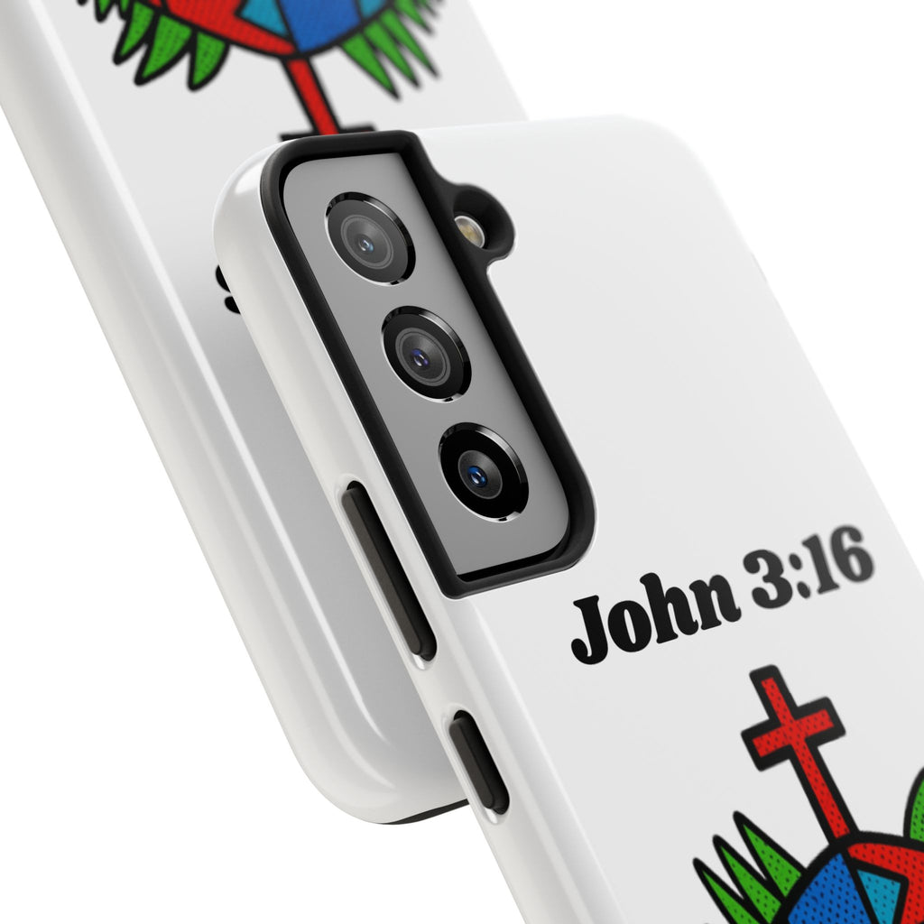 John 3:16 Christian Phone Case — Tough Religious Bible Verse Design