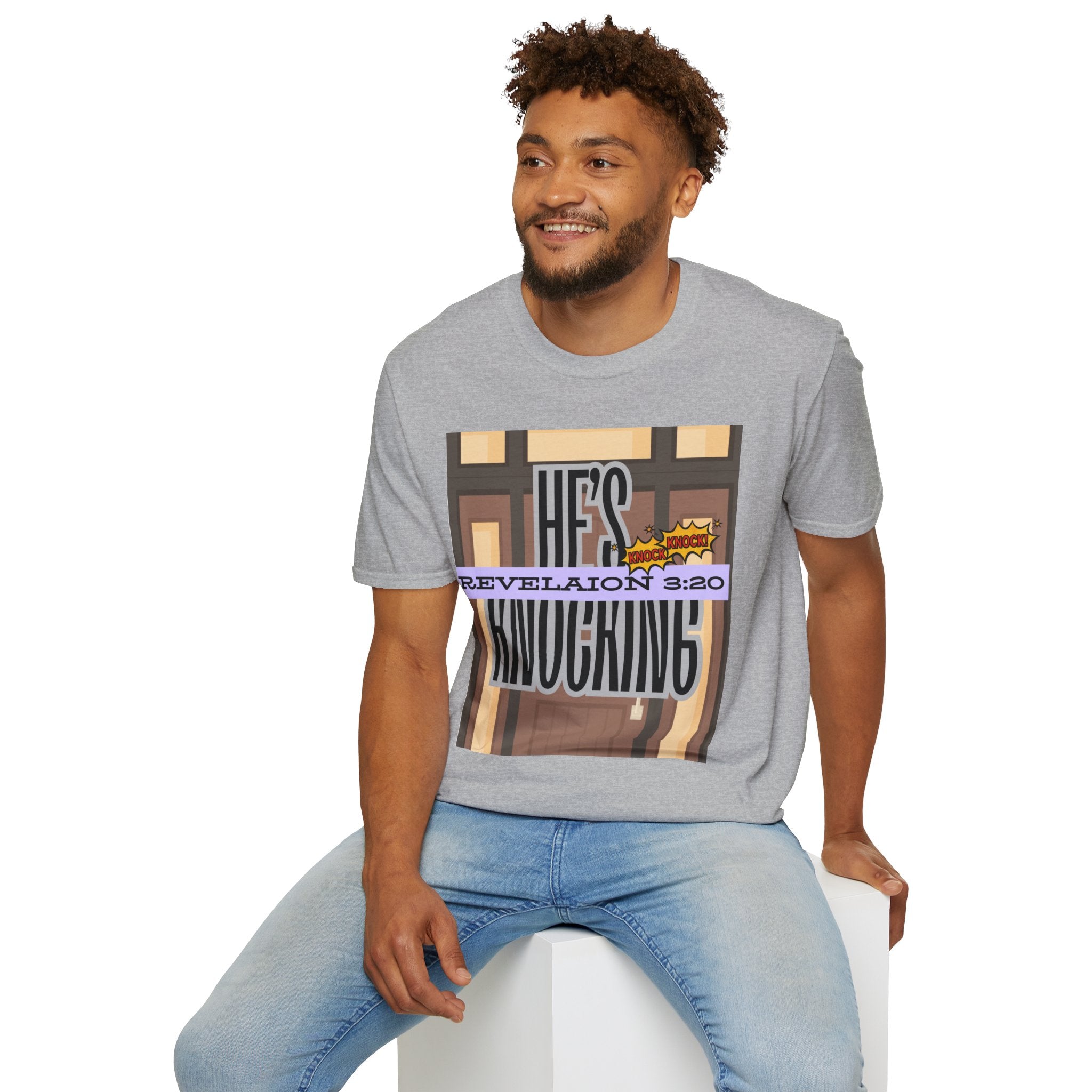 “He’s Knocking” Revelation 3:20 — Graphic T‑Shirt