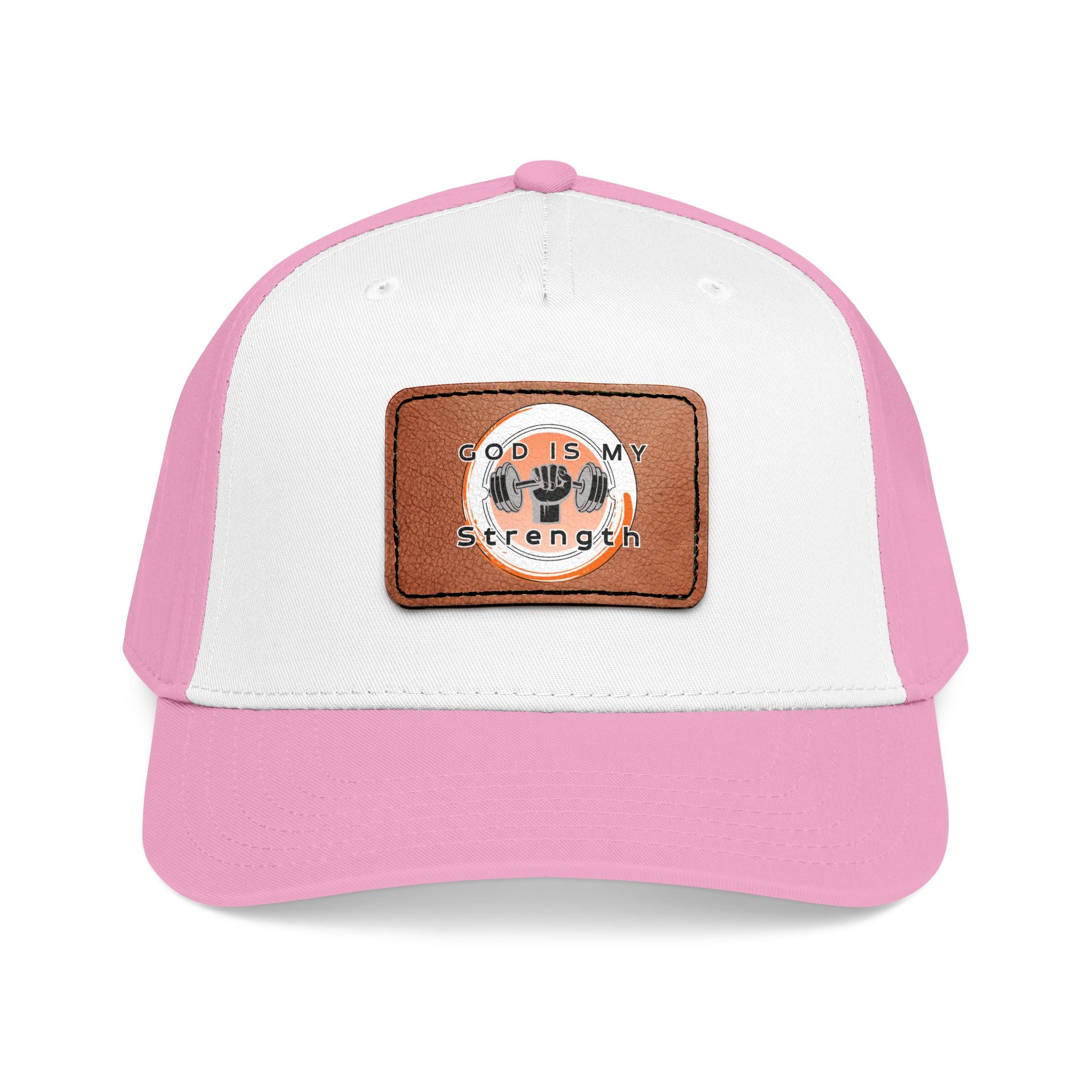 "God Is My Strength" Leather Patch Baseball Cap