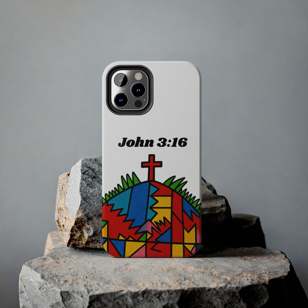 John 3:16 Christian Phone Case — Tough Religious Bible Verse Design