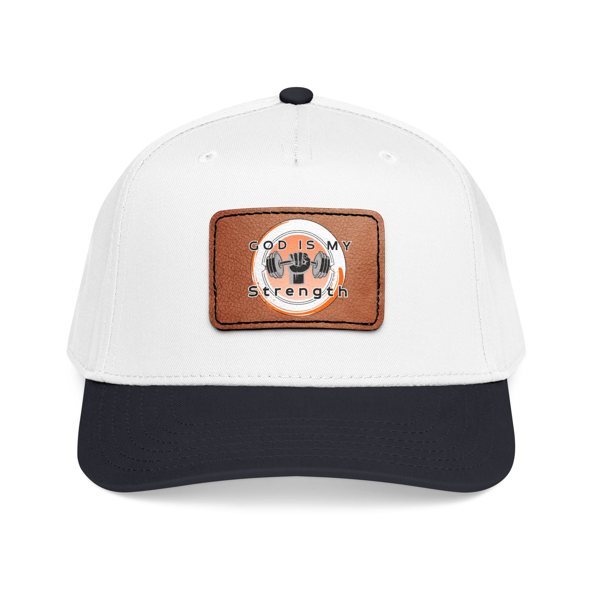 "God Is My Strength" Leather Patch Baseball Cap