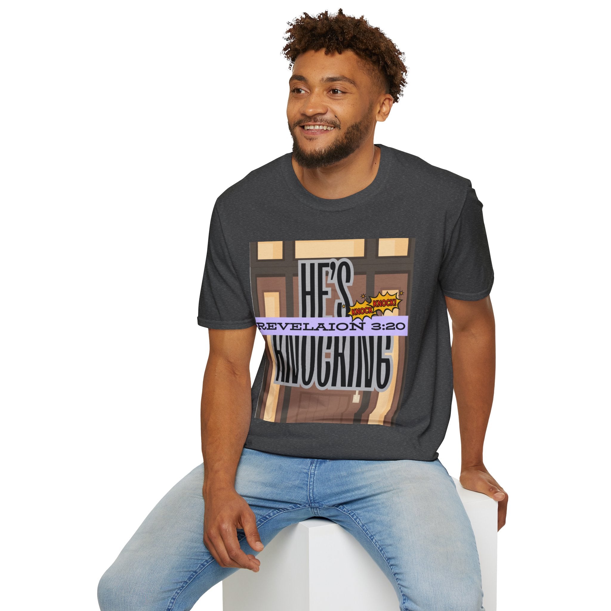 “He’s Knocking” Revelation 3:20 — Graphic T‑Shirt