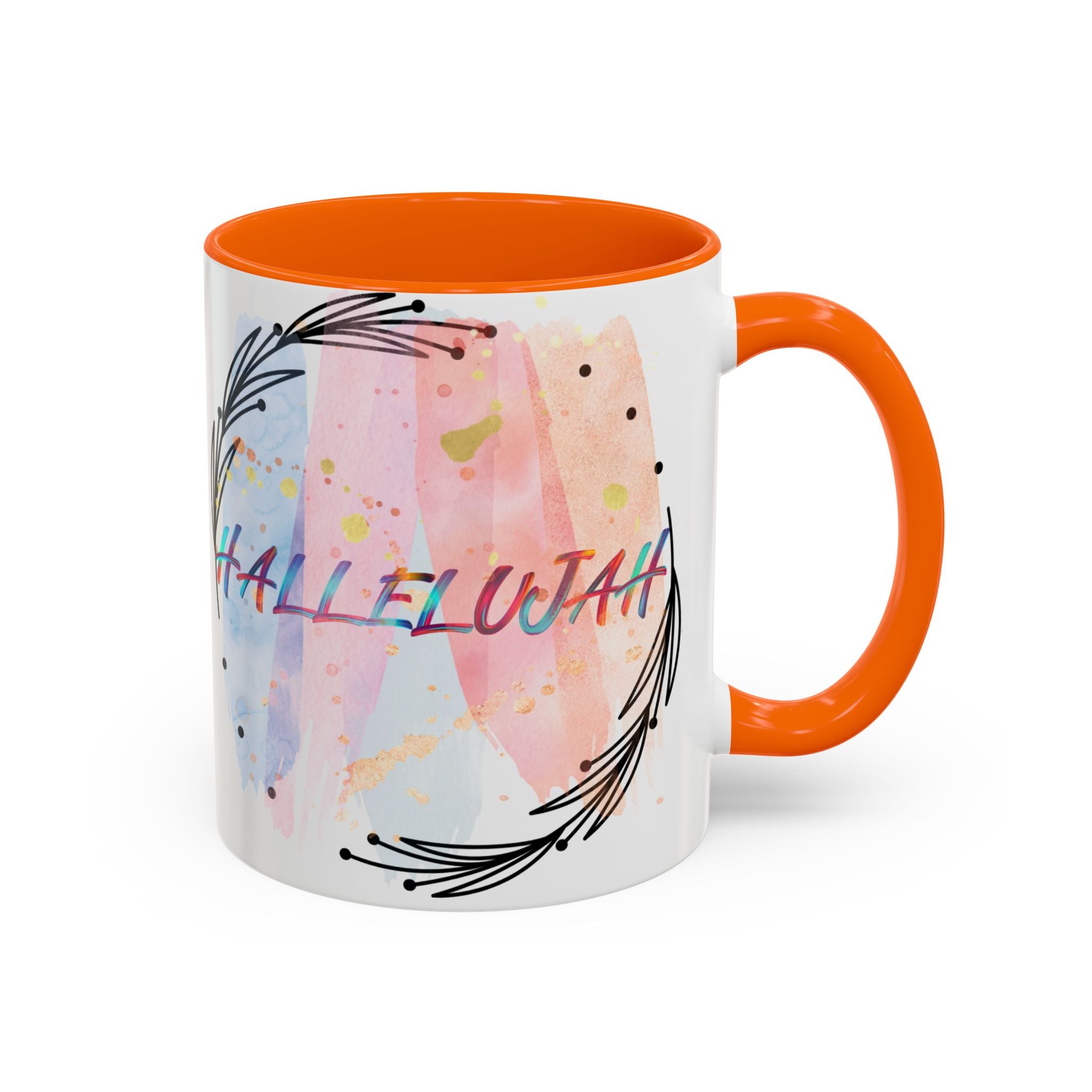 'Hallelujah'  —  Watercolor Accent Coffee Mug (11/15oz)
