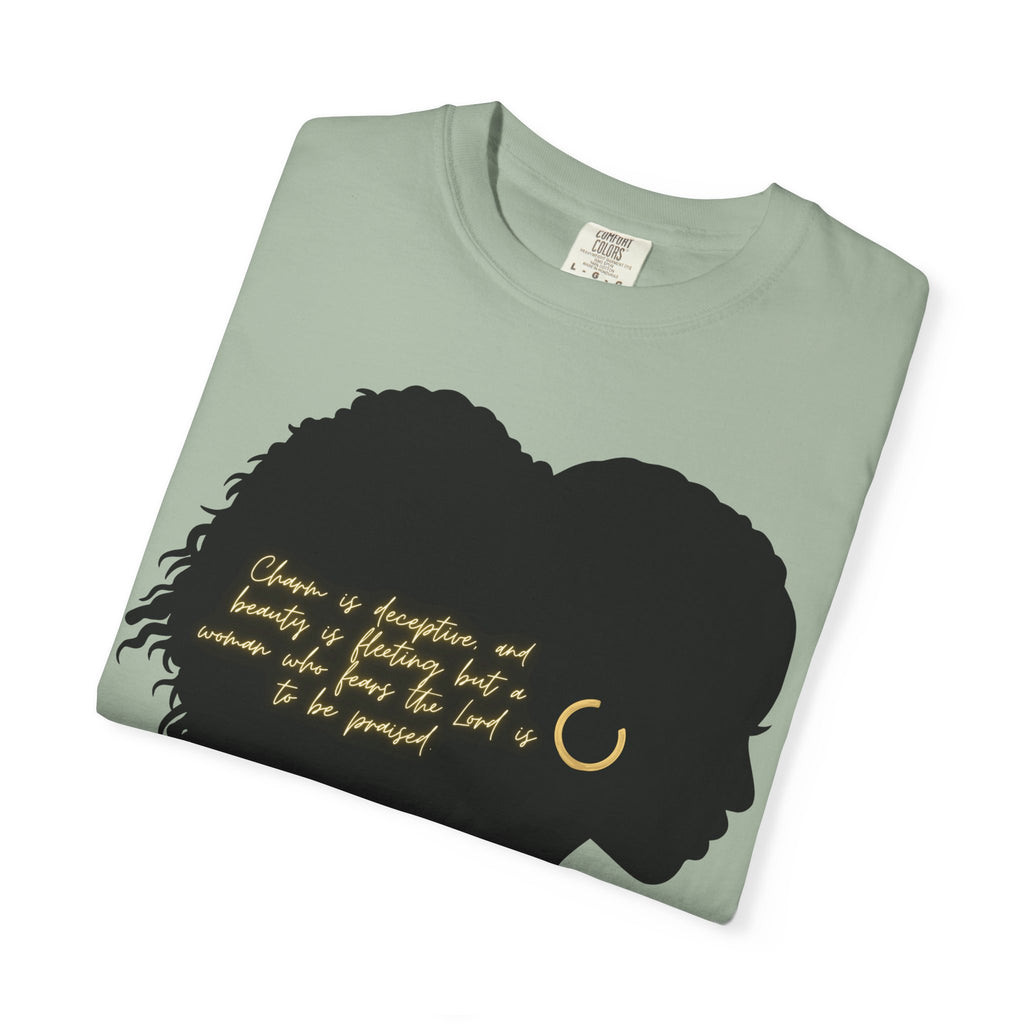 Proverbs 31:30 Gold Earring - T-Shirt