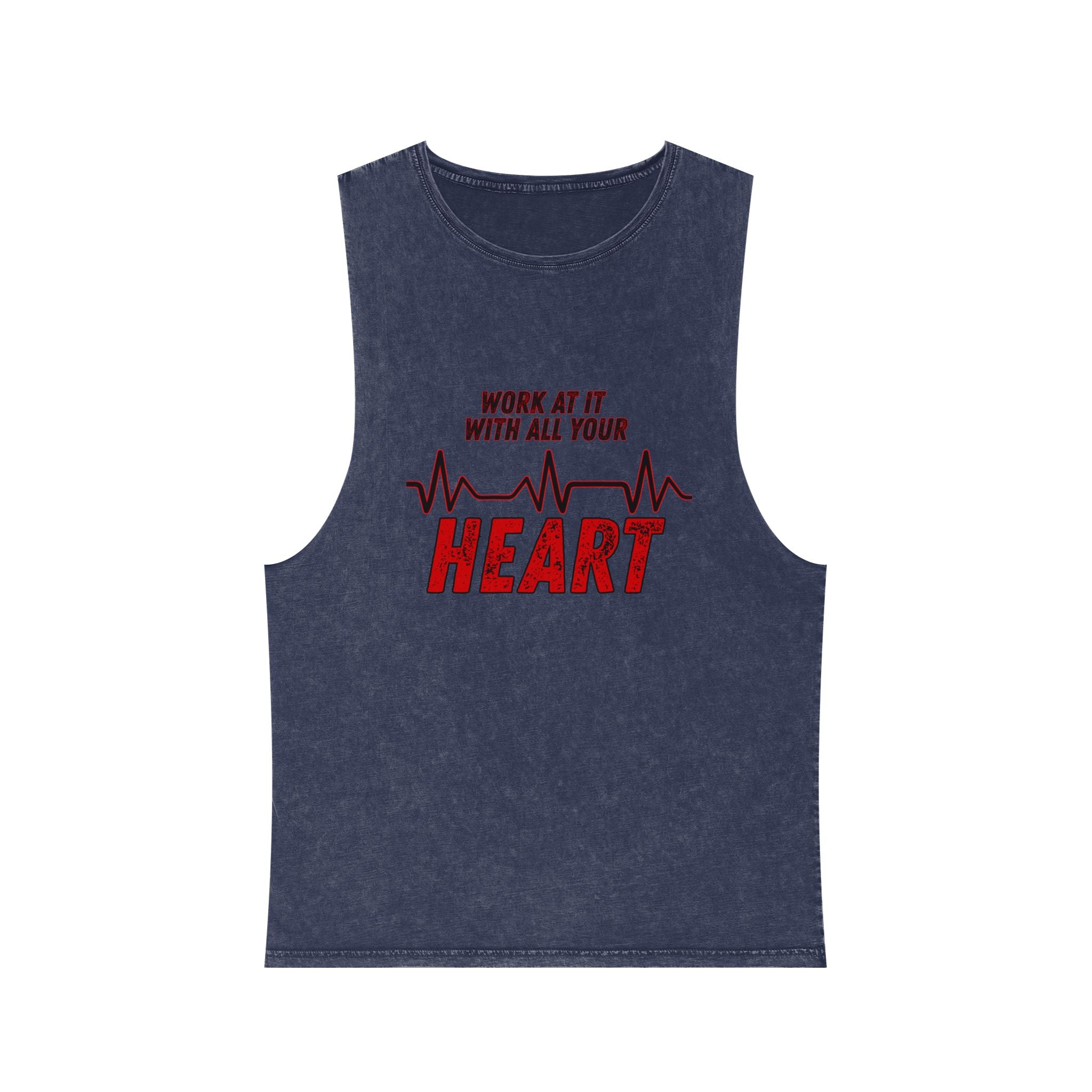 Colossians 3:23: "Work At It With All Your Heart"  — Stonewash Tank Top