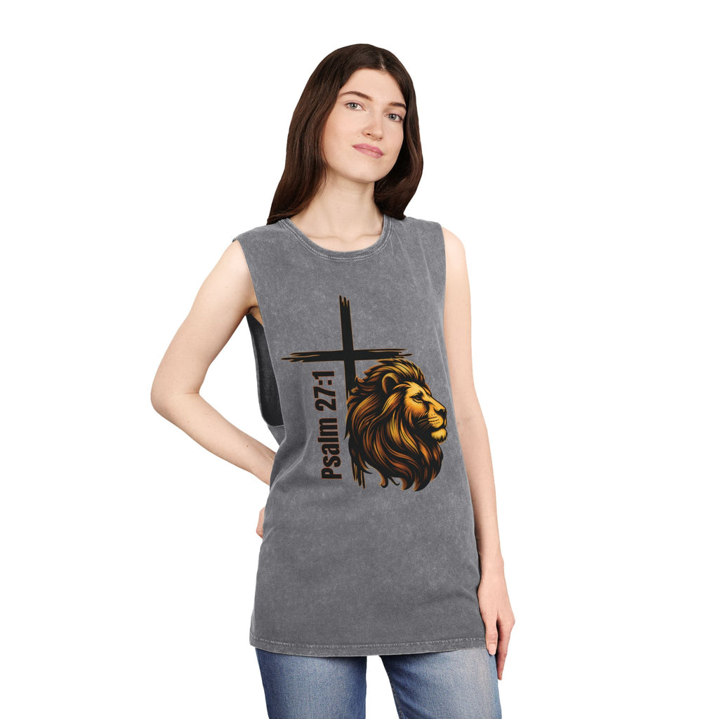 Psalm 27:1: "Whom Shall I Fear?" — Stonewash Tank Top