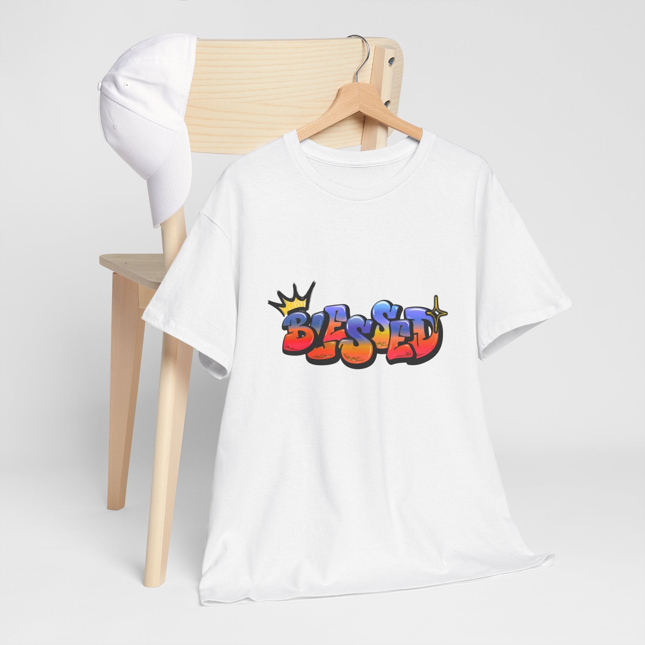 'Blessed' Crown Graffiti Tee