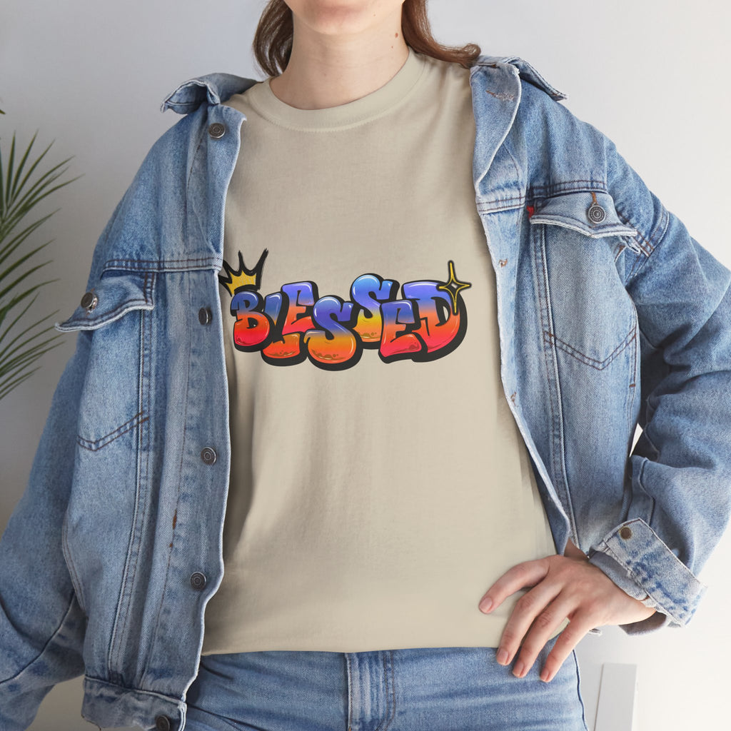 'Blessed' Crown Graffiti Tee
