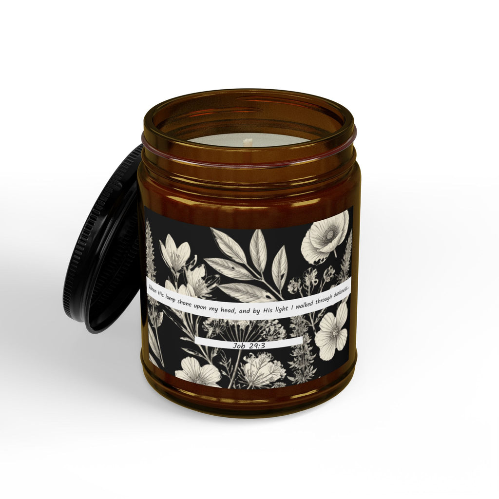 Job 29:3: B&W Botanical Design — Soy Candle (4oz & 9oz)