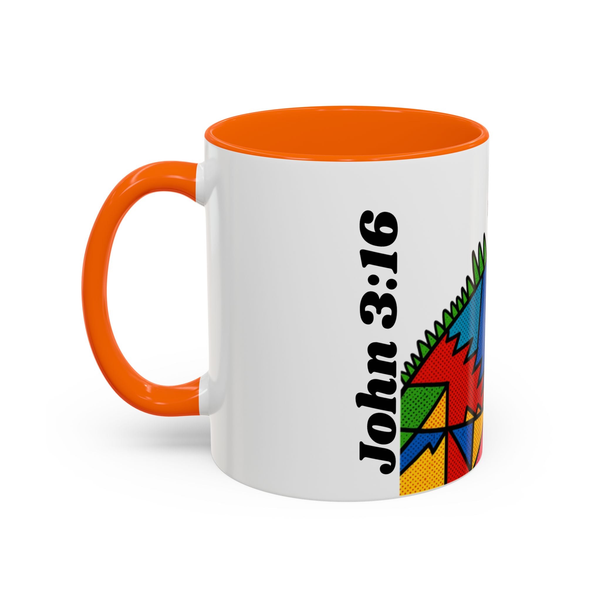 Colorful Christian Cross Accent Coffee Mug — Vibrant Faith Art (11/15oz)