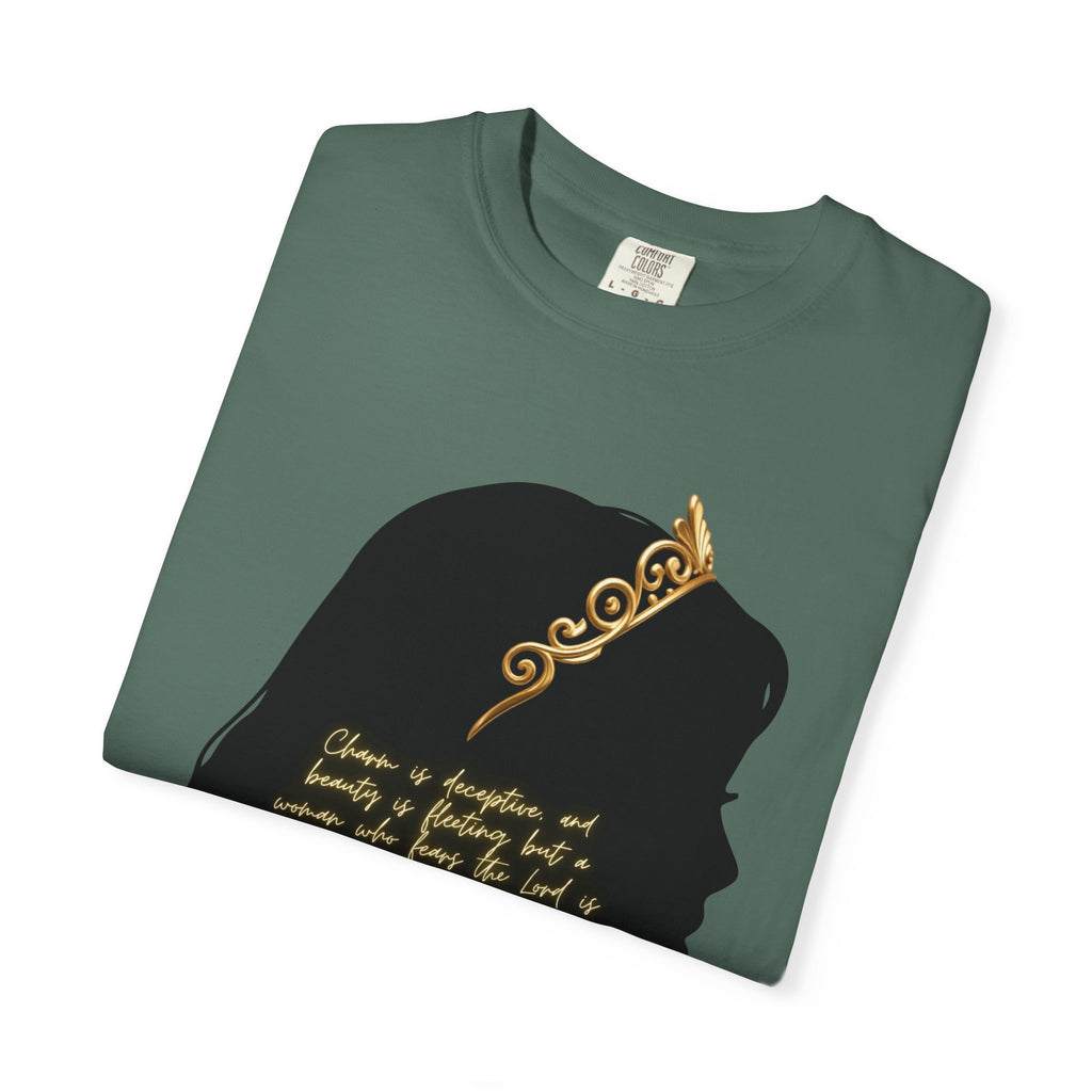 Proverbs 31:30 Gold Crown - T-Shirt