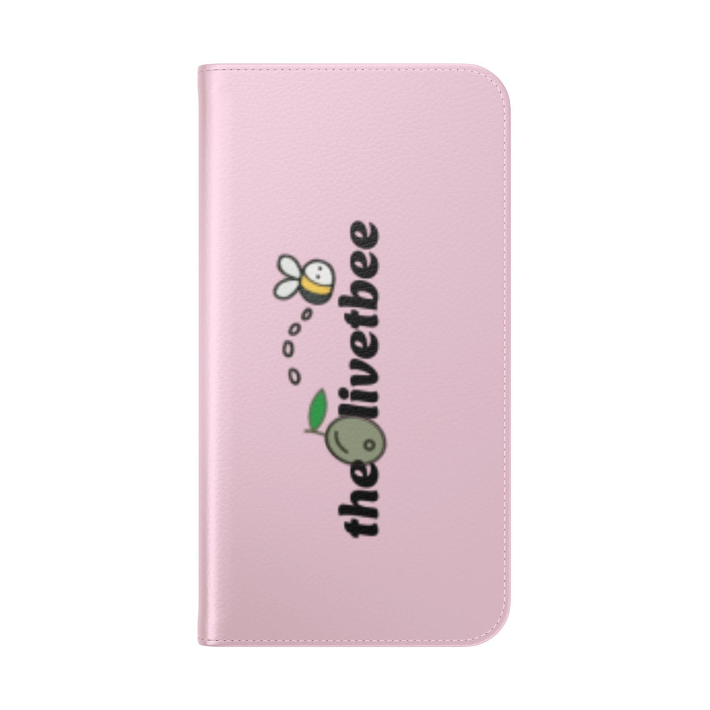Pink Bee Logo Flip Phone Case — theOlivetbee Wallet Cover