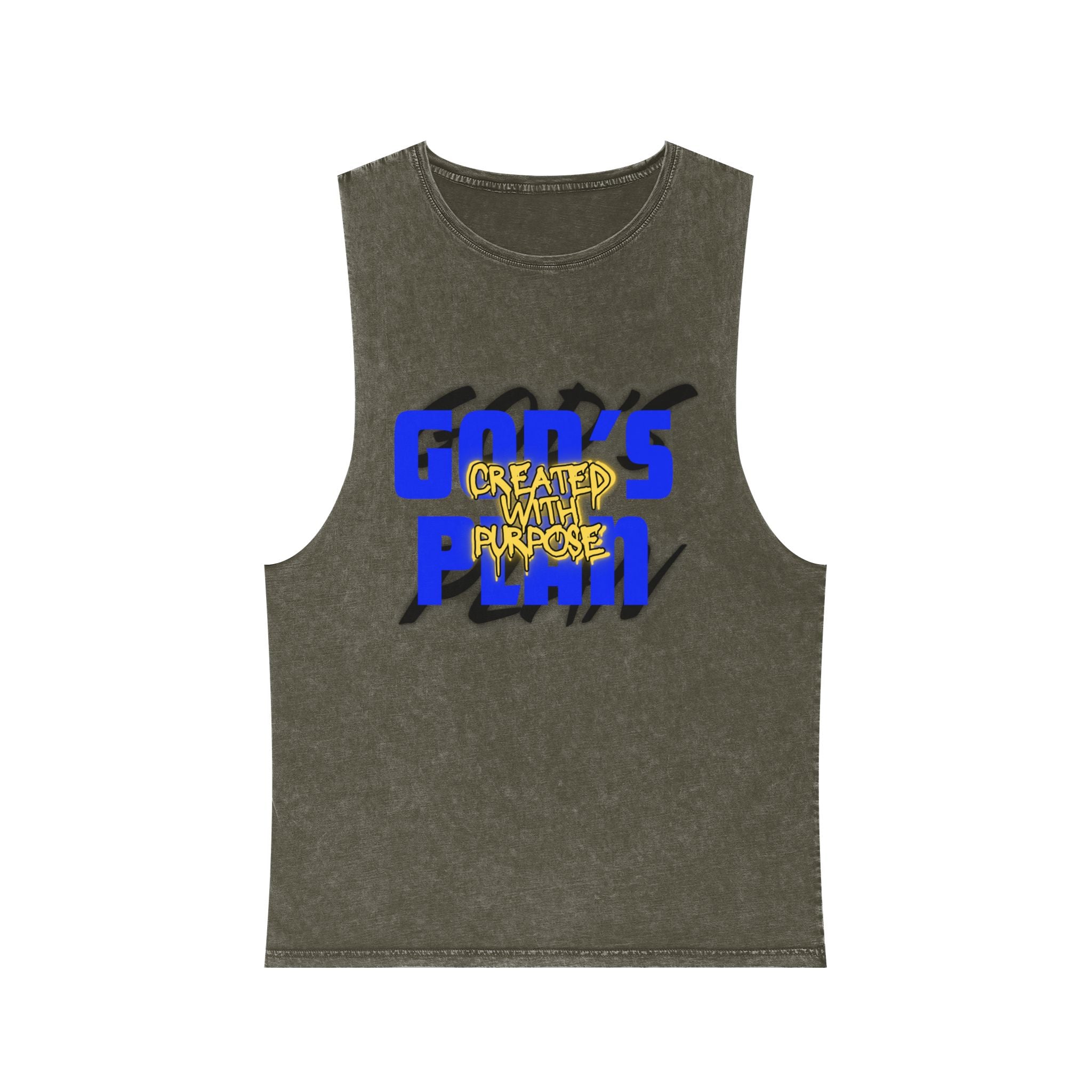 "Created With Purpose" — Graphic Stonewash Muscle Tee