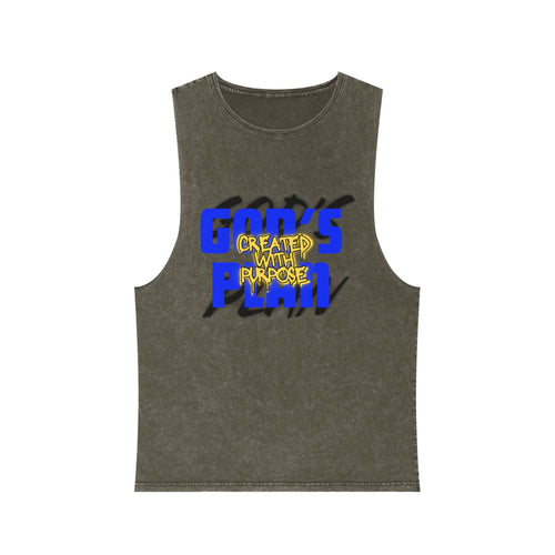 "Created With Purpose" — Graphic Stonewash Muscle Tee