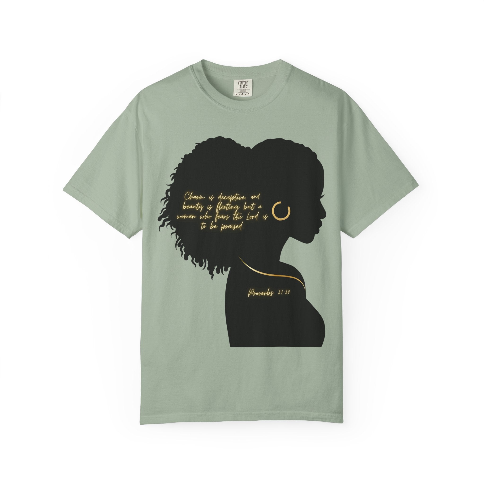 Proverbs 31:30 Gold Earring - T-Shirt