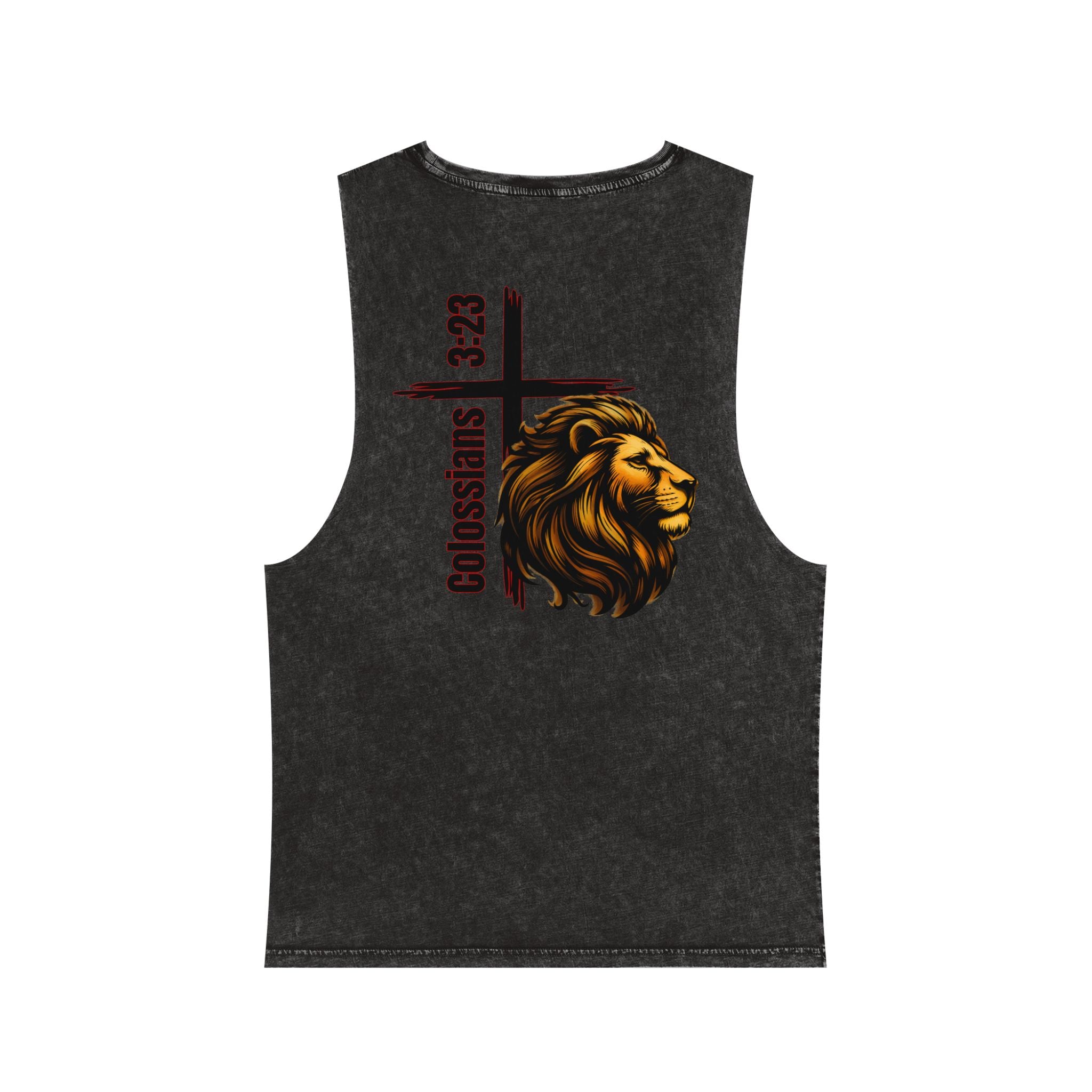 Colossians 3:23: "Work At It With All Your Heart"  — Stonewash Tank Top