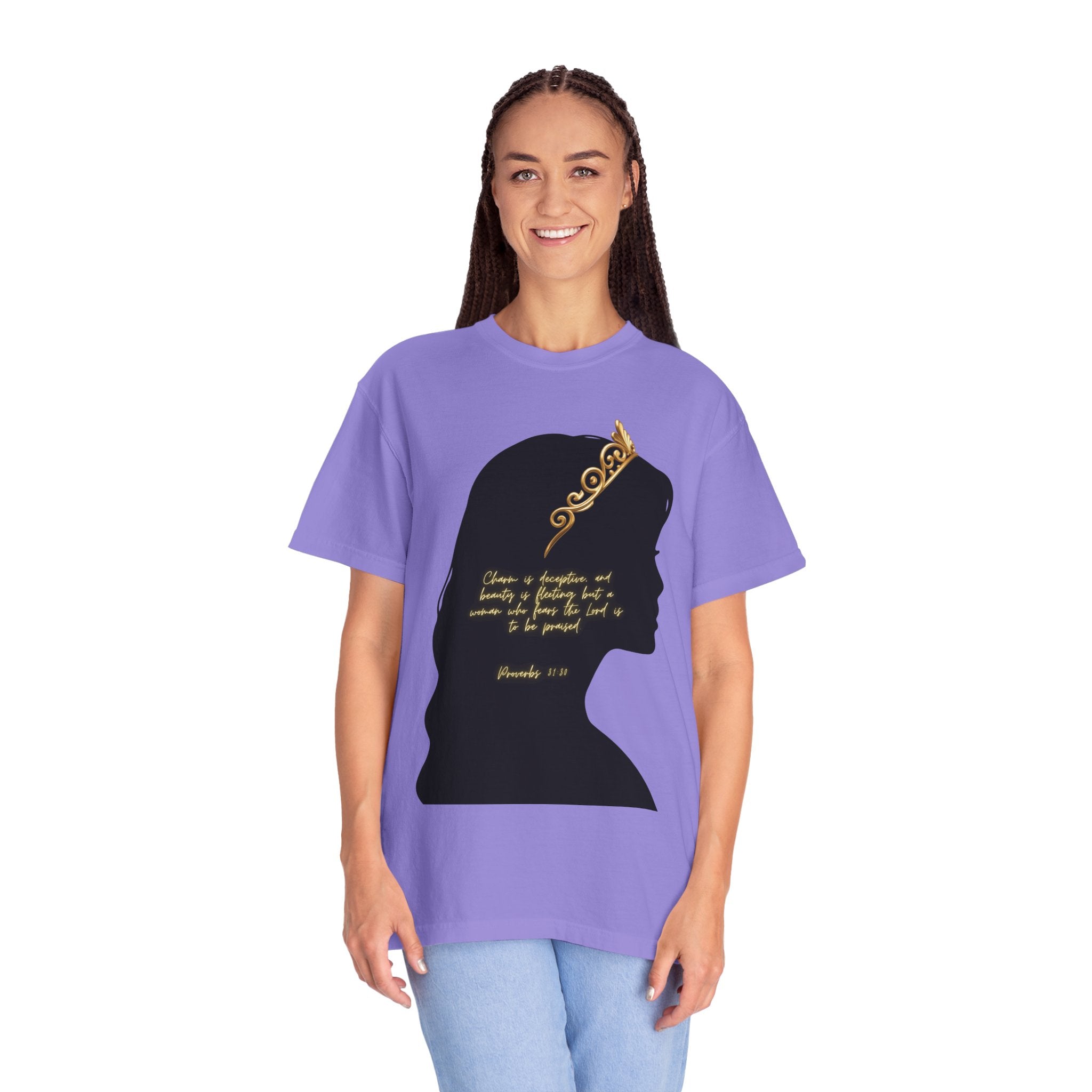 Proverbs 31:30 Gold Crown - T-Shirt