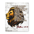 Matthew 6:9-10 Lion Prayer Wall Canvas