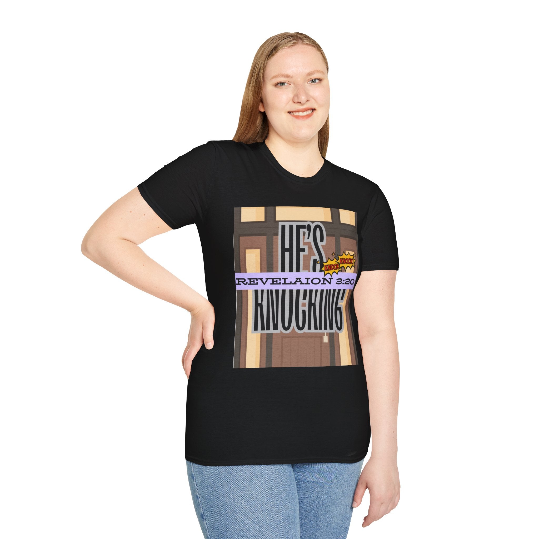 “He’s Knocking” Revelation 3:20 — Graphic T‑Shirt