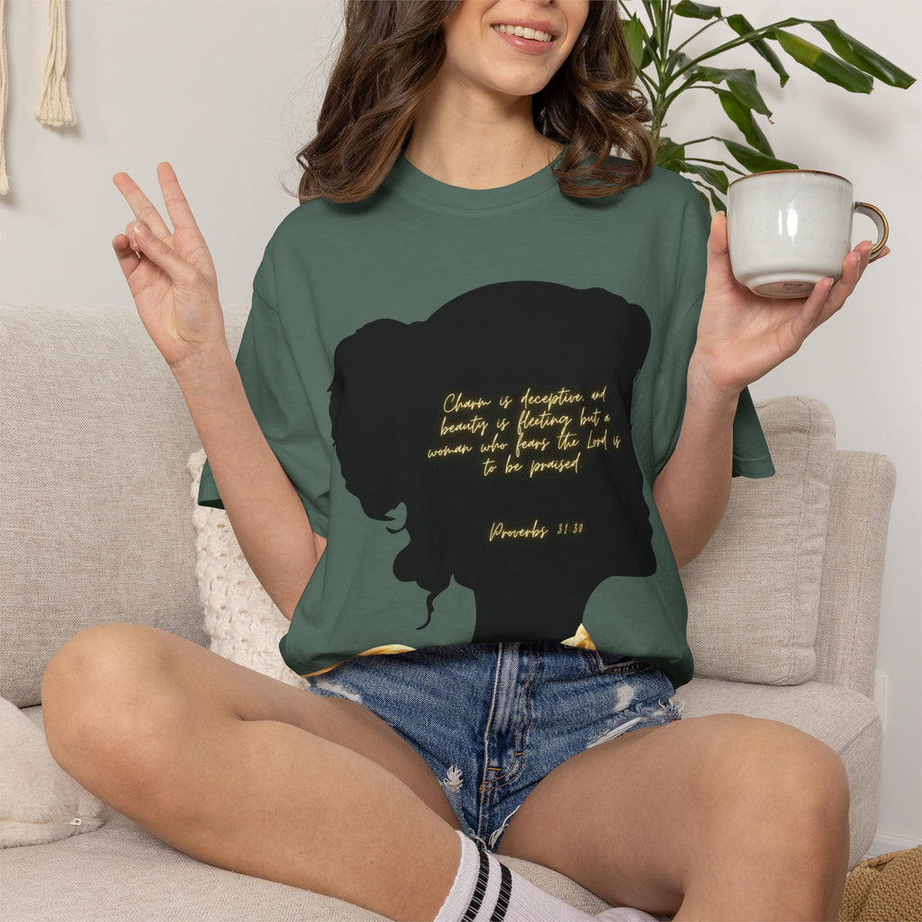 Proverbs 31:30 Gold Scarf - T-Shirt