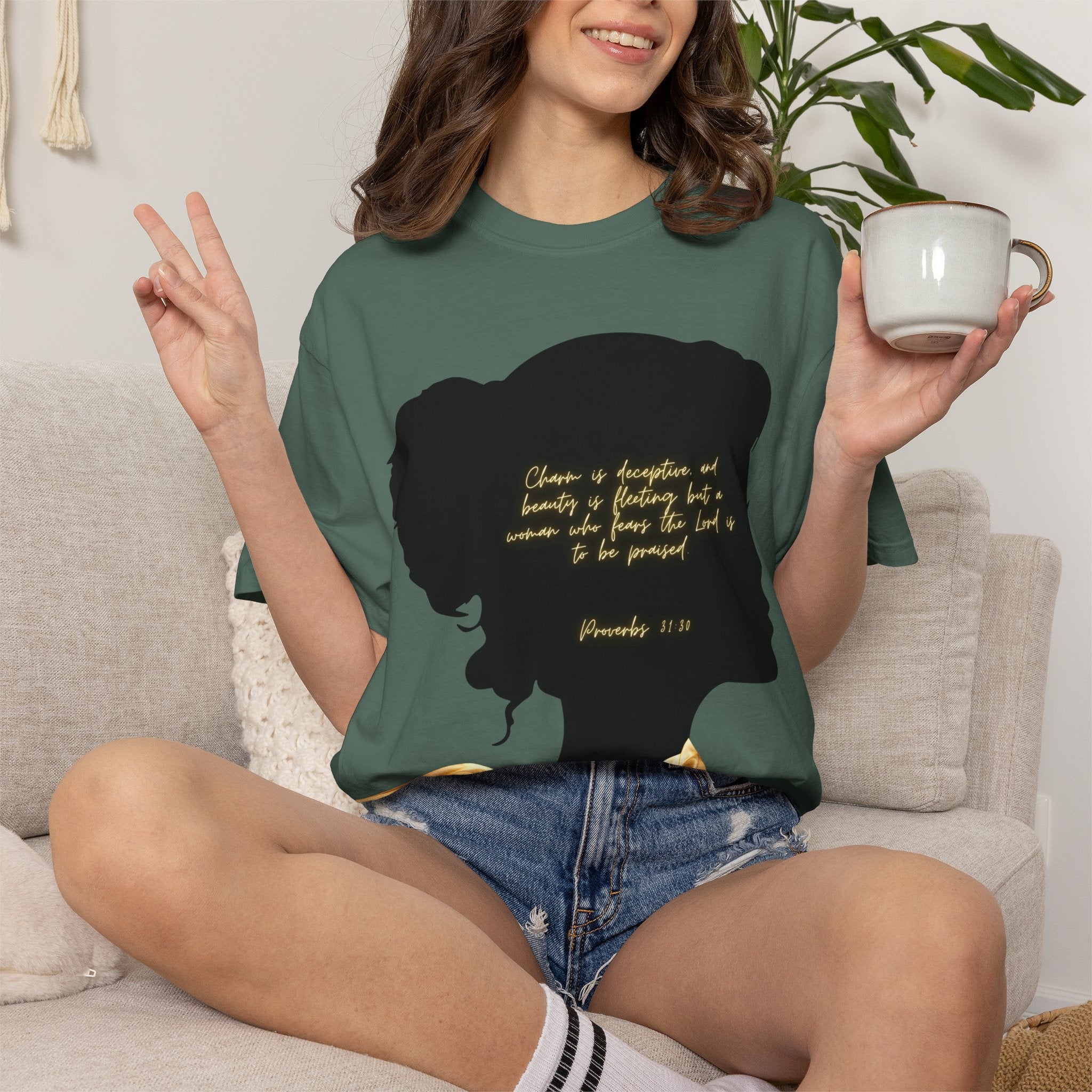 Proverbs 31:30 Gold Scarf - T-Shirt