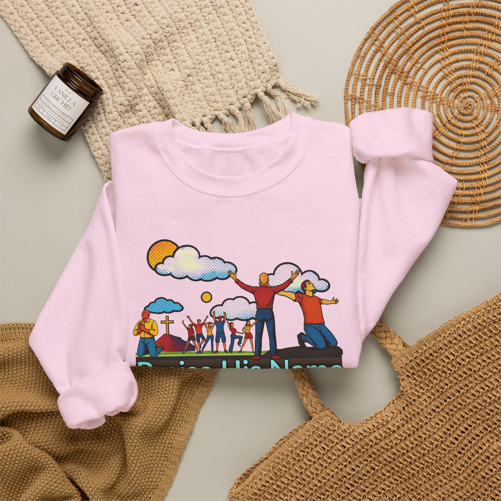 'Praise His Name' — Crewneck Sweatshirt