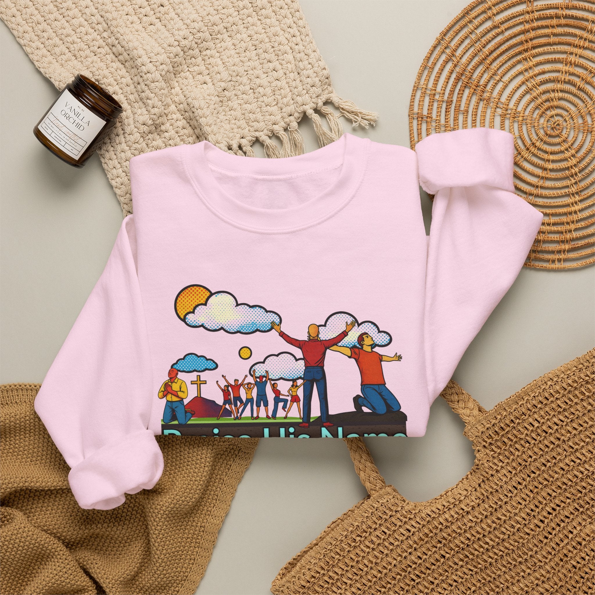 'Praise His Name' — Crewneck Sweatshirt