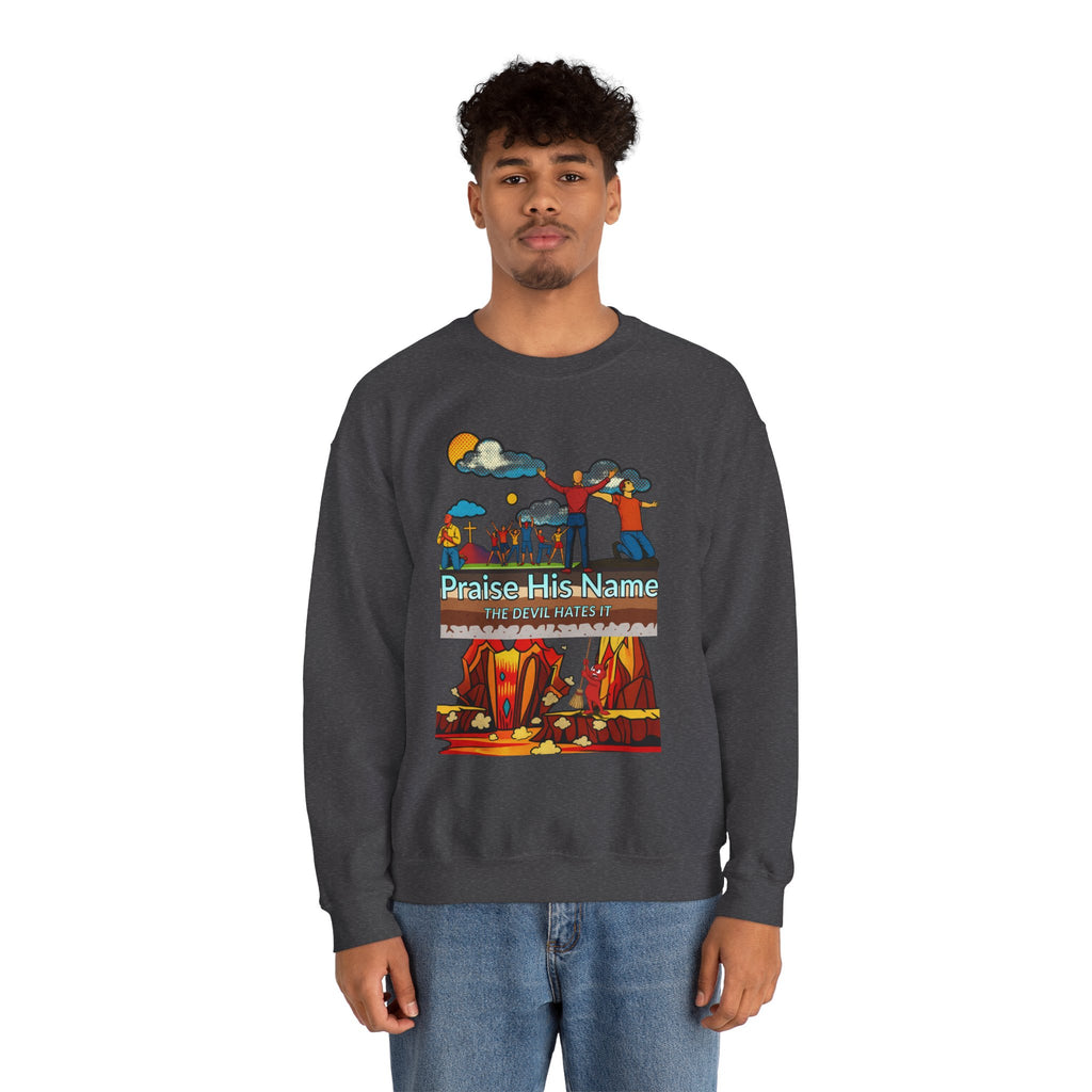 'Praise His Name' — Crewneck Sweatshirt