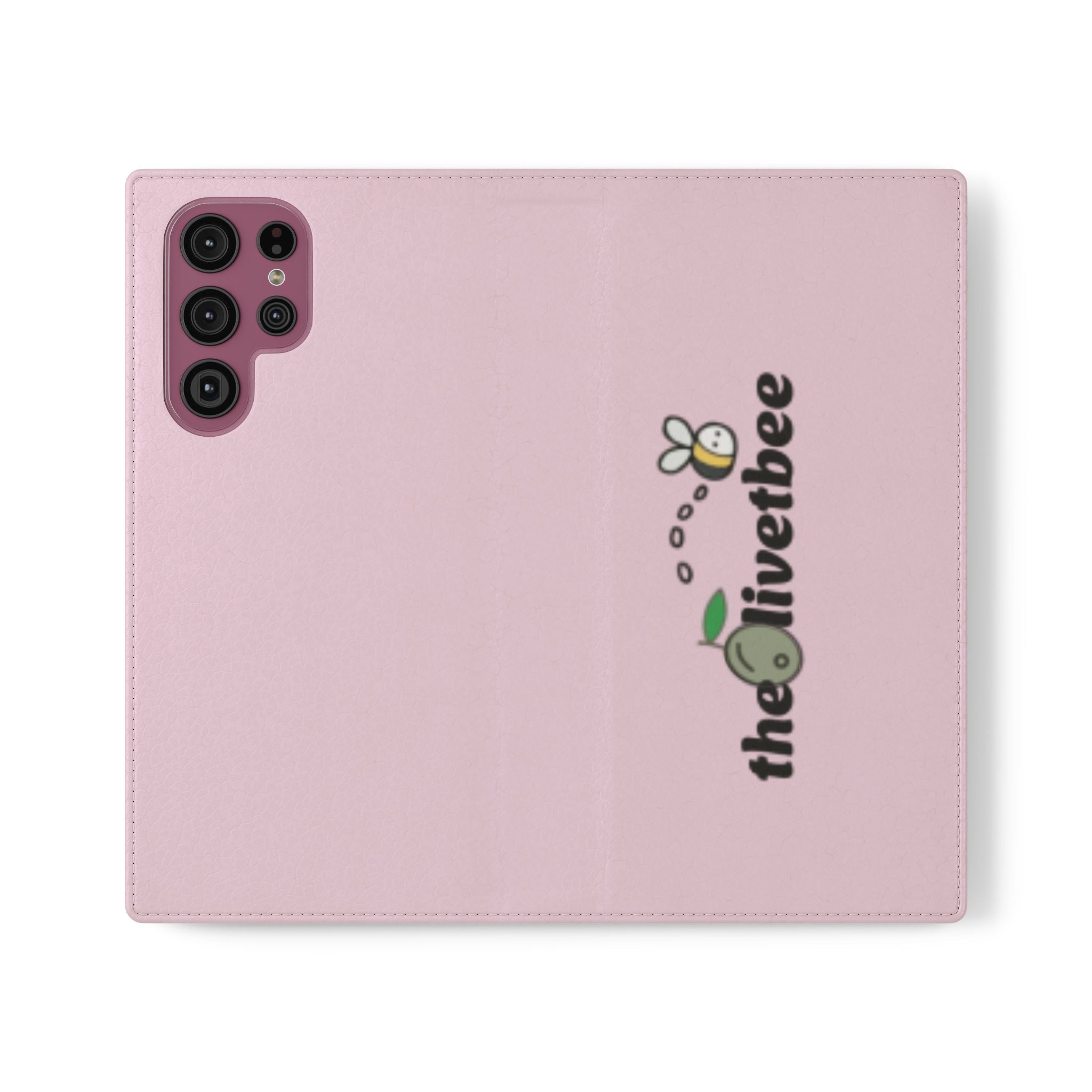 Pink Bee Logo Flip Phone Case — theOlivetbee Wallet Cover