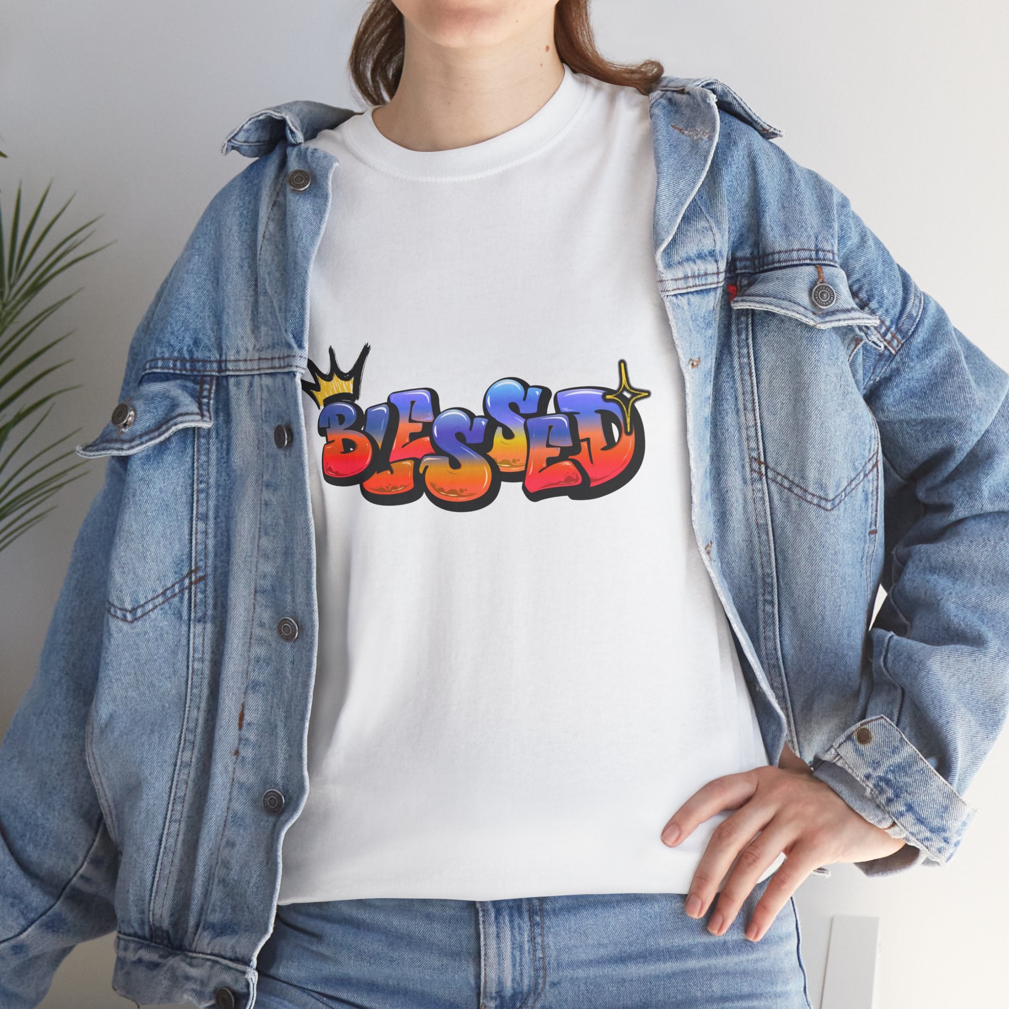 'Blessed' Crown Graffiti Tee